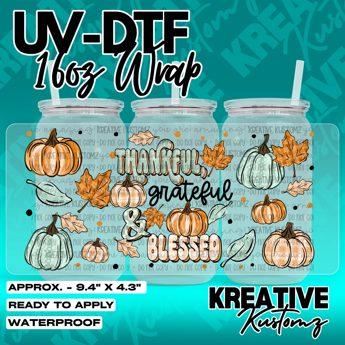 7417 | UV DTF Cup Wrap for 16oz Libbey Glass
