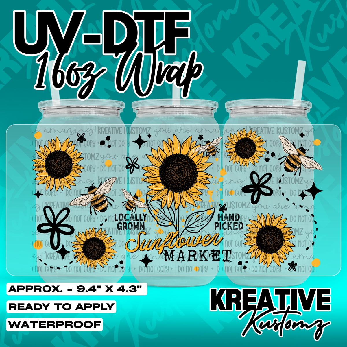 7419 | UV DTF Cup Wrap for 16oz Libbey Glass