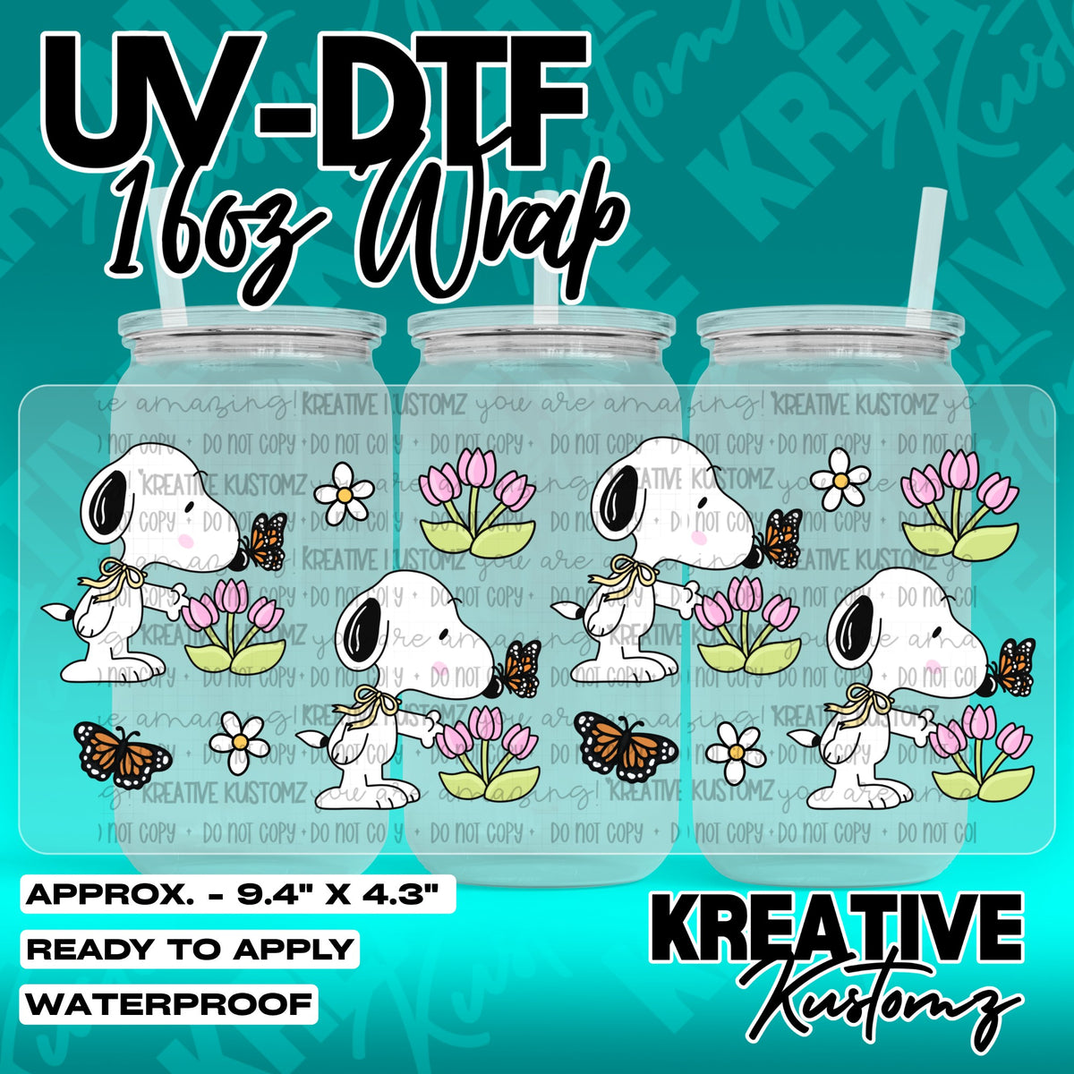 7425 | UV DTF Cup Wrap for 16oz Libbey Glass