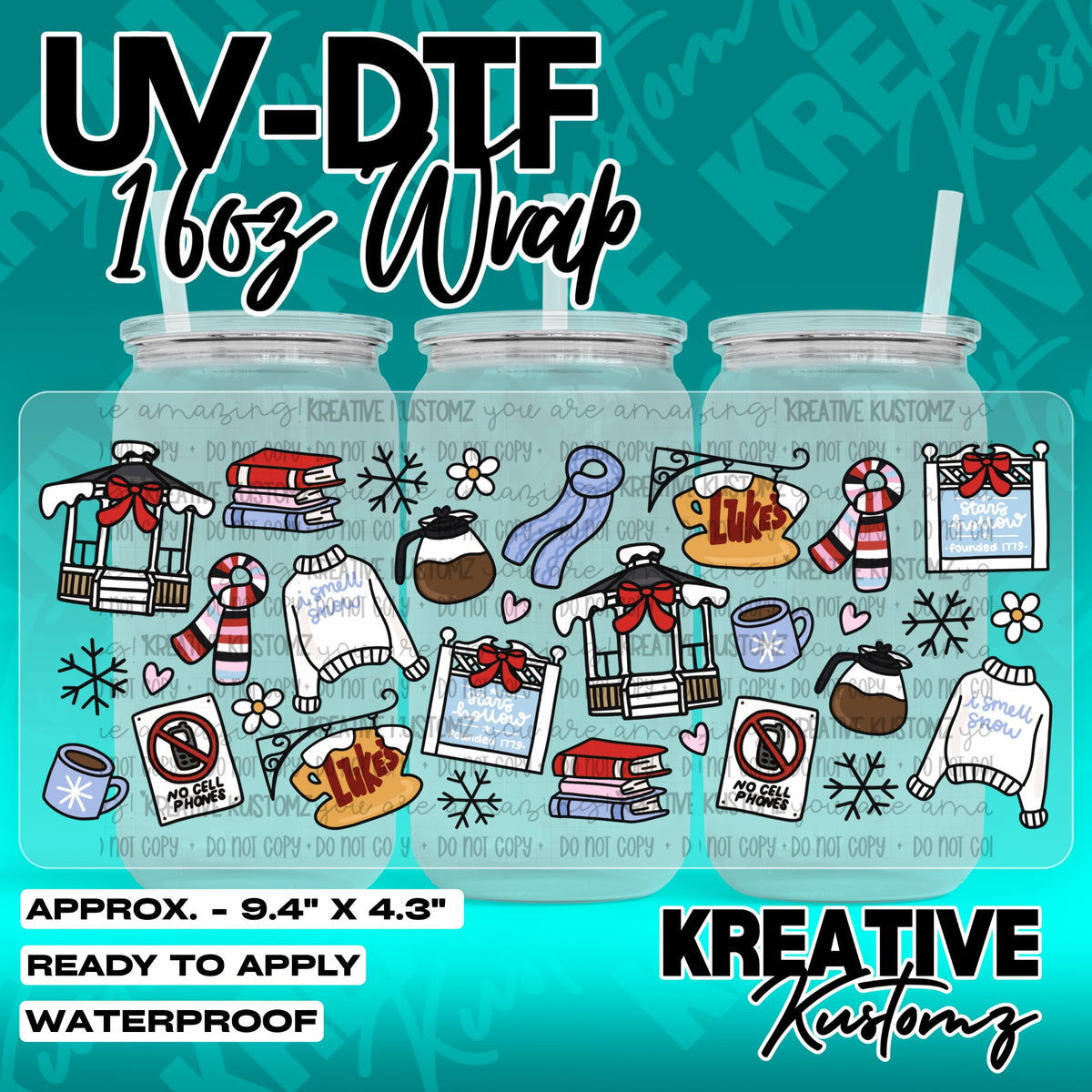 7429 | UV DTF Cup Wrap for 16oz Libbey Glass