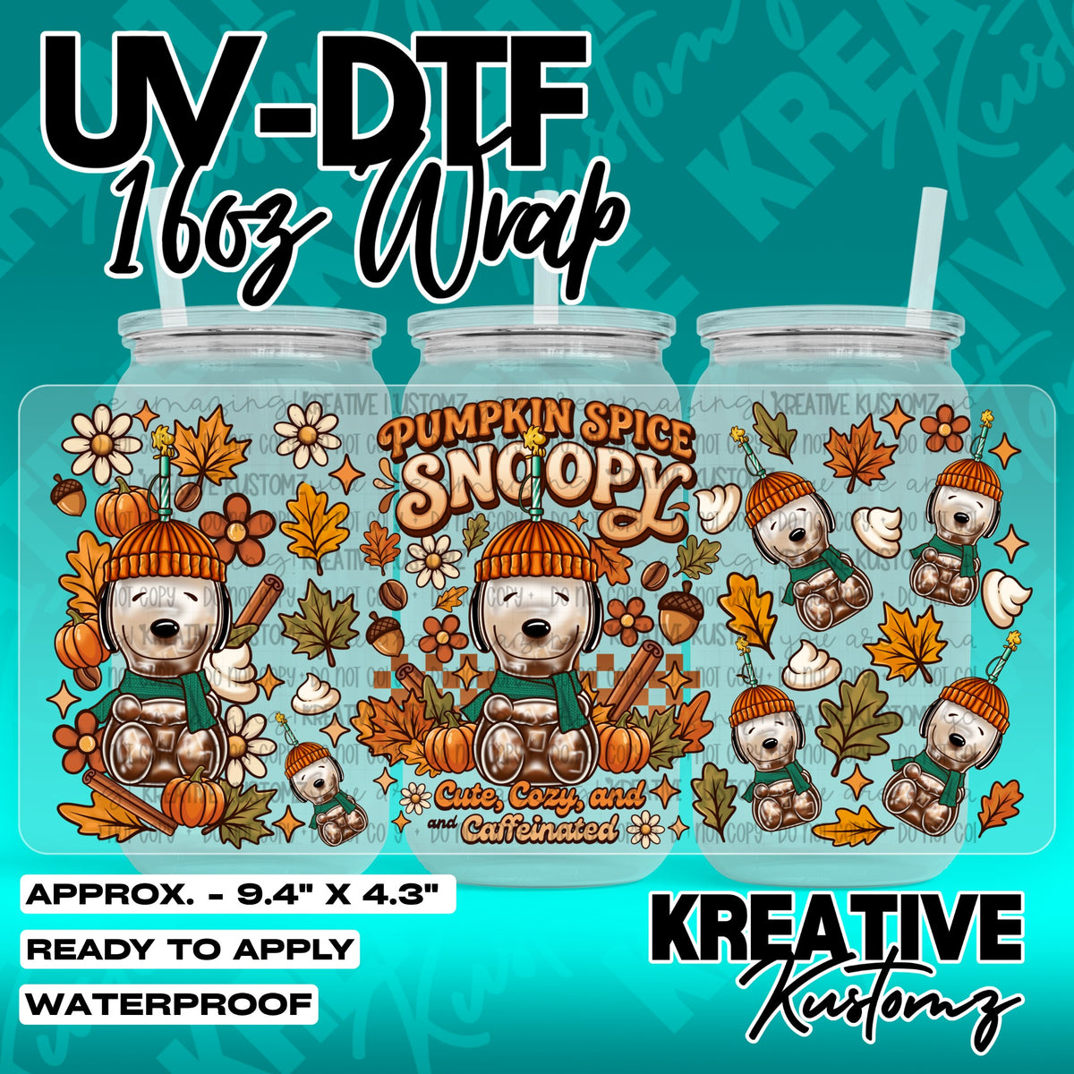 7430 | UV DTF Cup Wrap for 16oz Libbey Glass