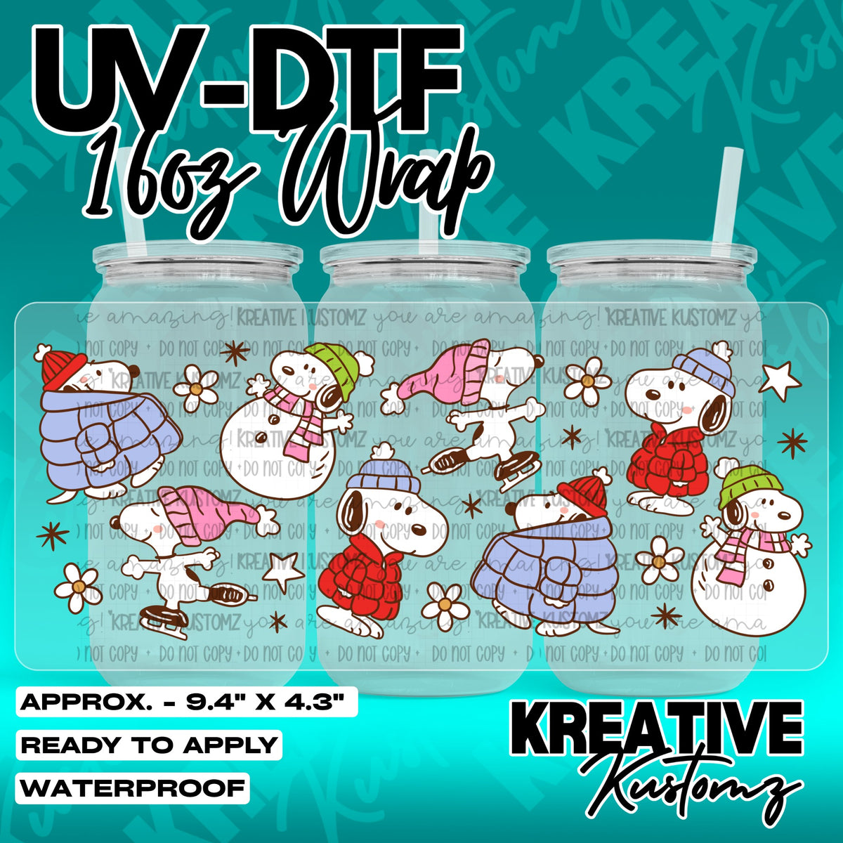 7431 | UV DTF Cup Wrap for 16oz Libbey Glass