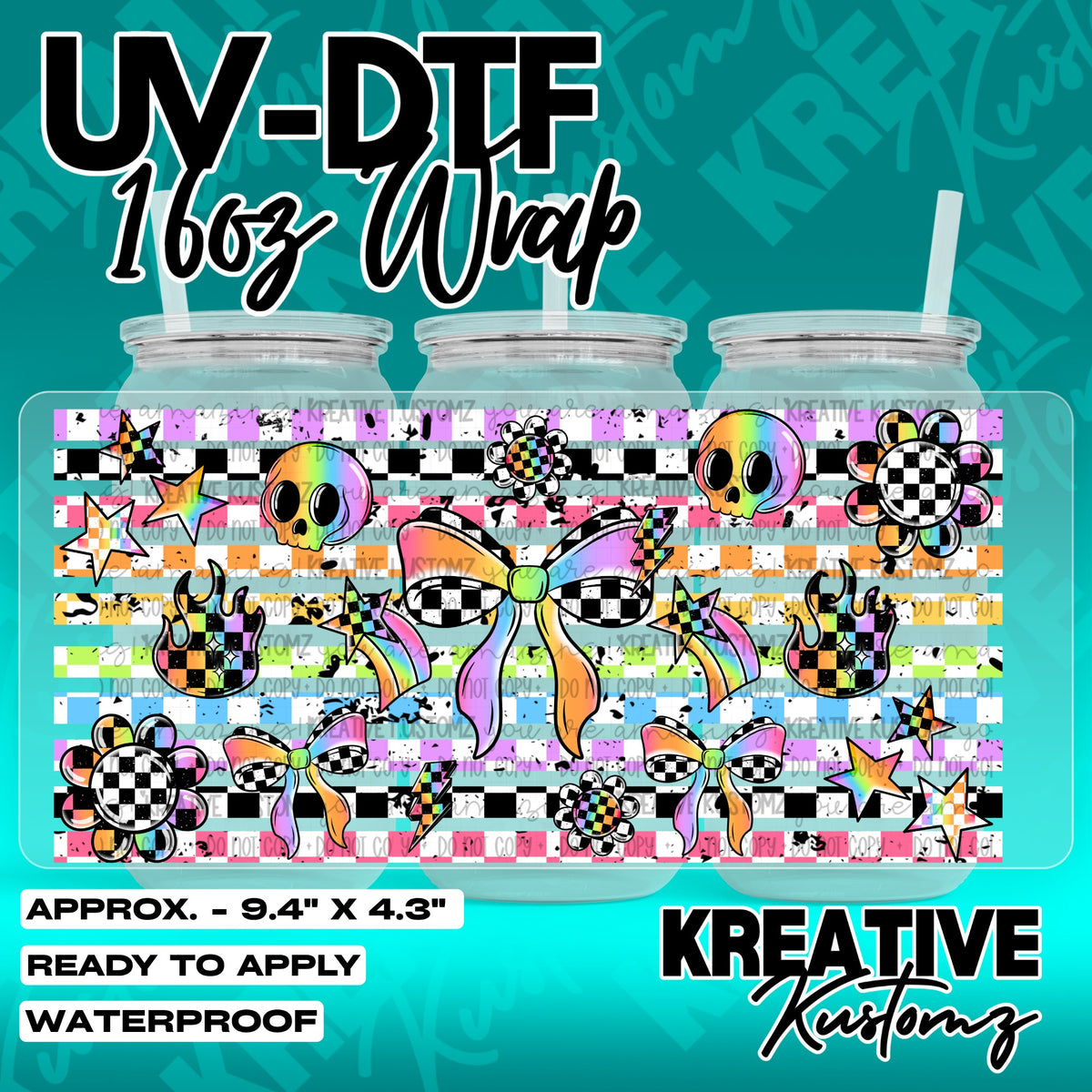 7443 | UV DTF Cup Wrap for 16oz Libbey Glass