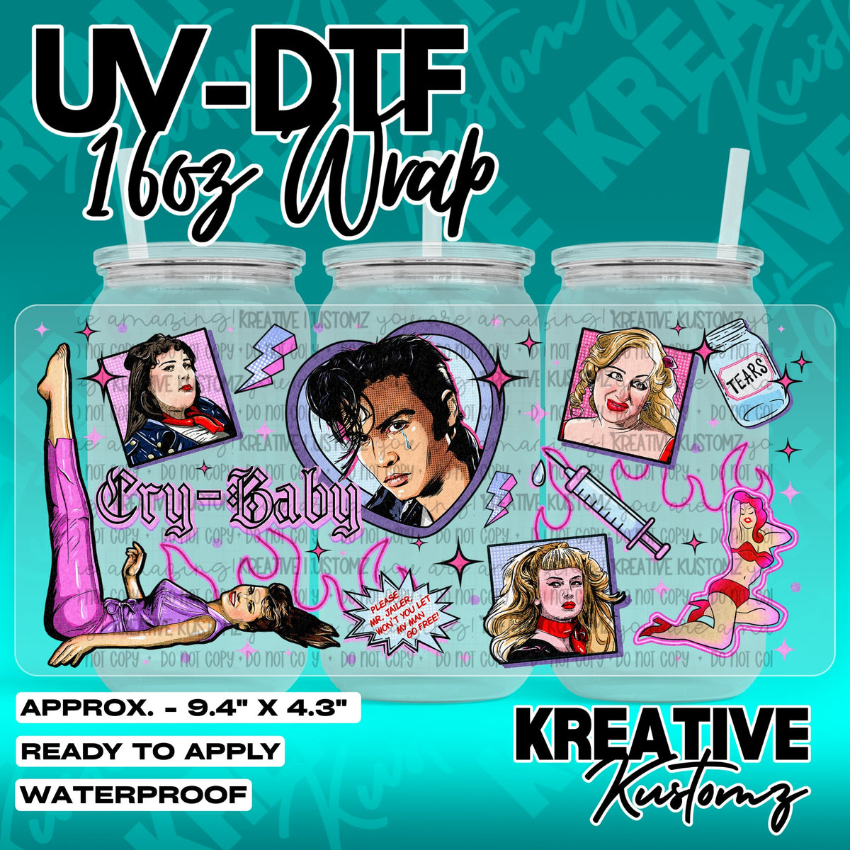 7460 | UV DTF Cup Wrap for 16oz Libbey Glass