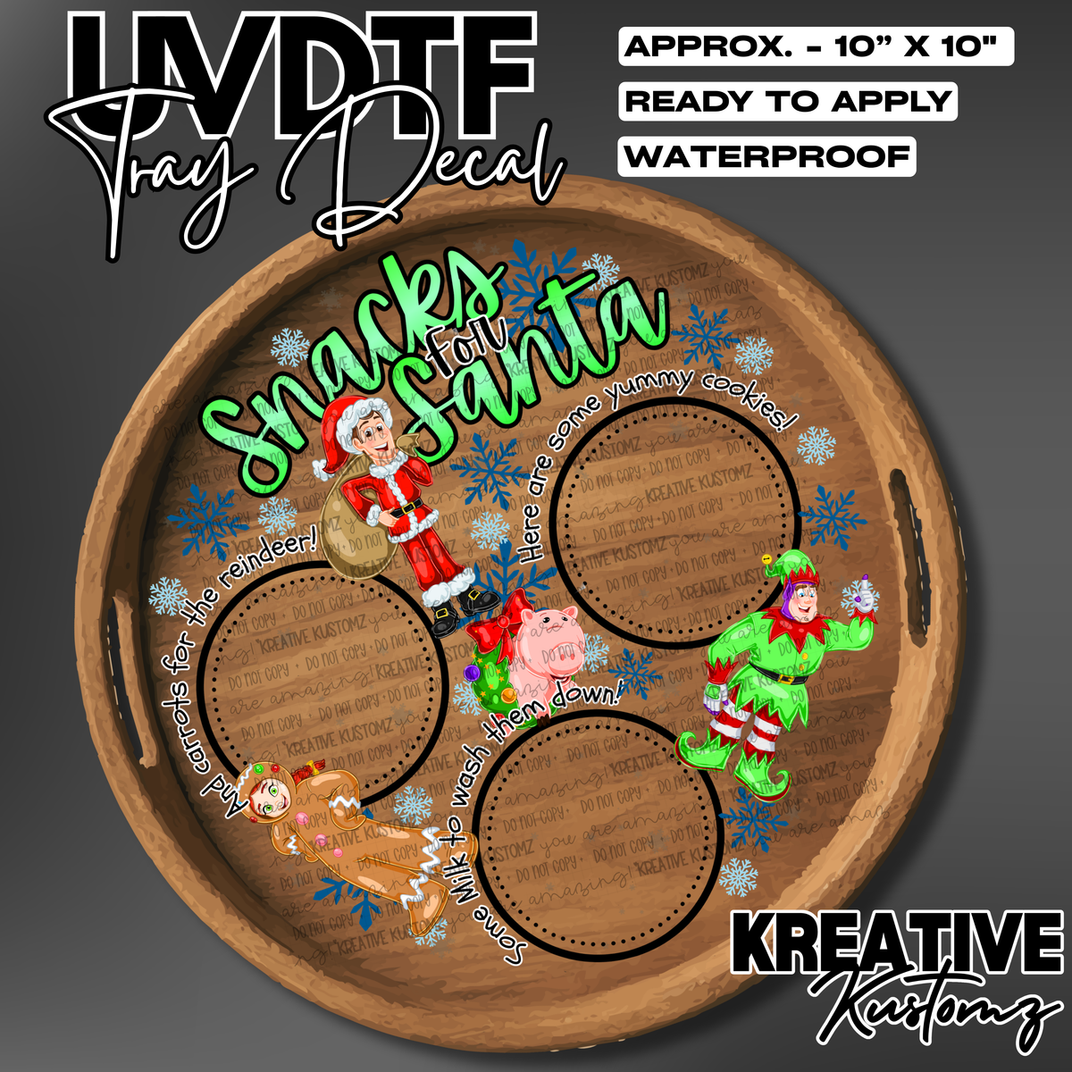 Christmas Cookie | Circle | UV DTF Tray Decal