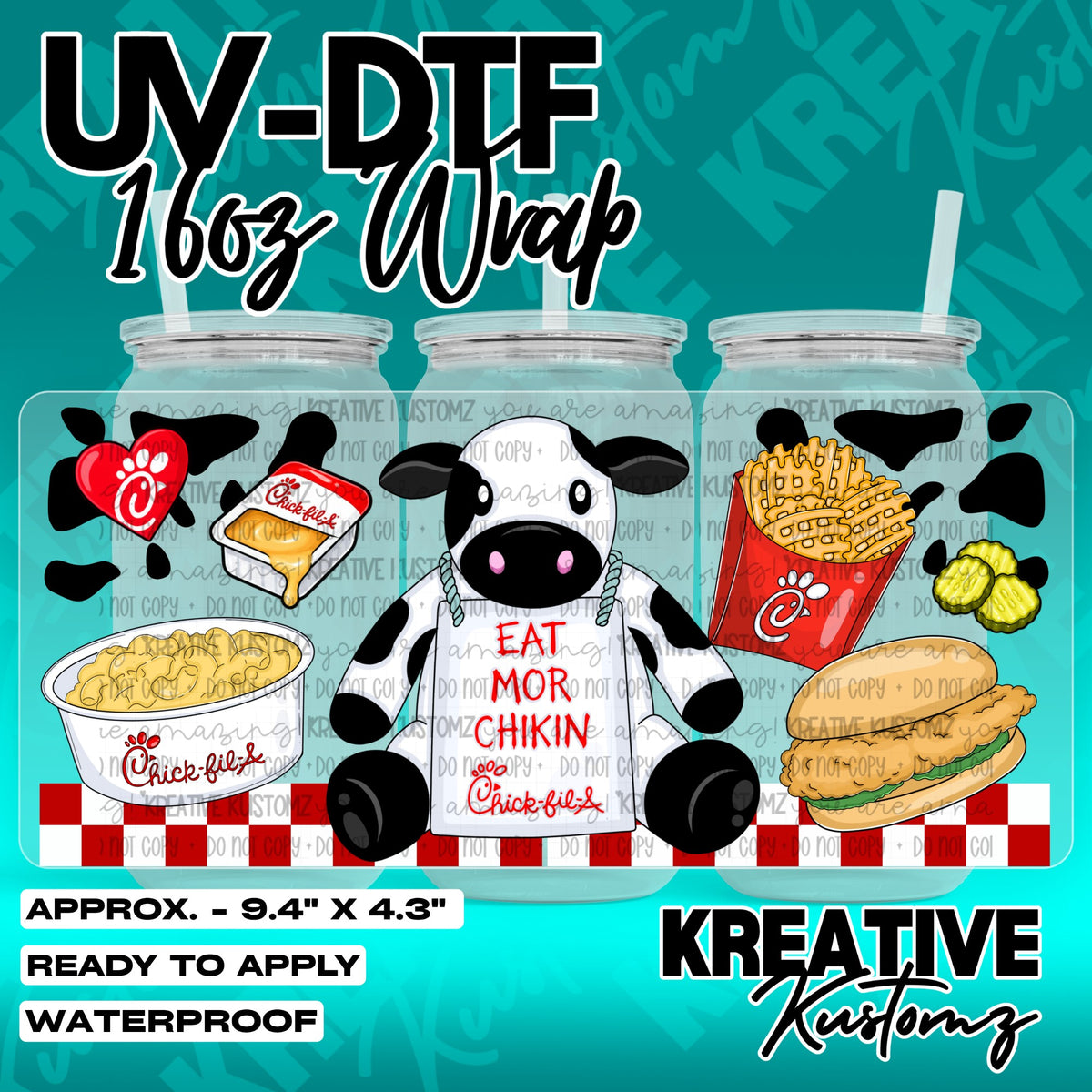 7520 | UV DTF Cup Wrap for 16oz Libbey Glass