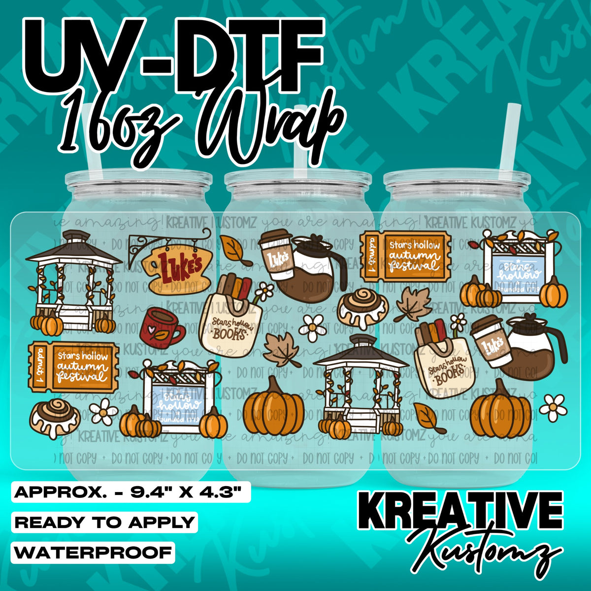 7531 | UV DTF Cup Wrap for 16oz Libbey Glass