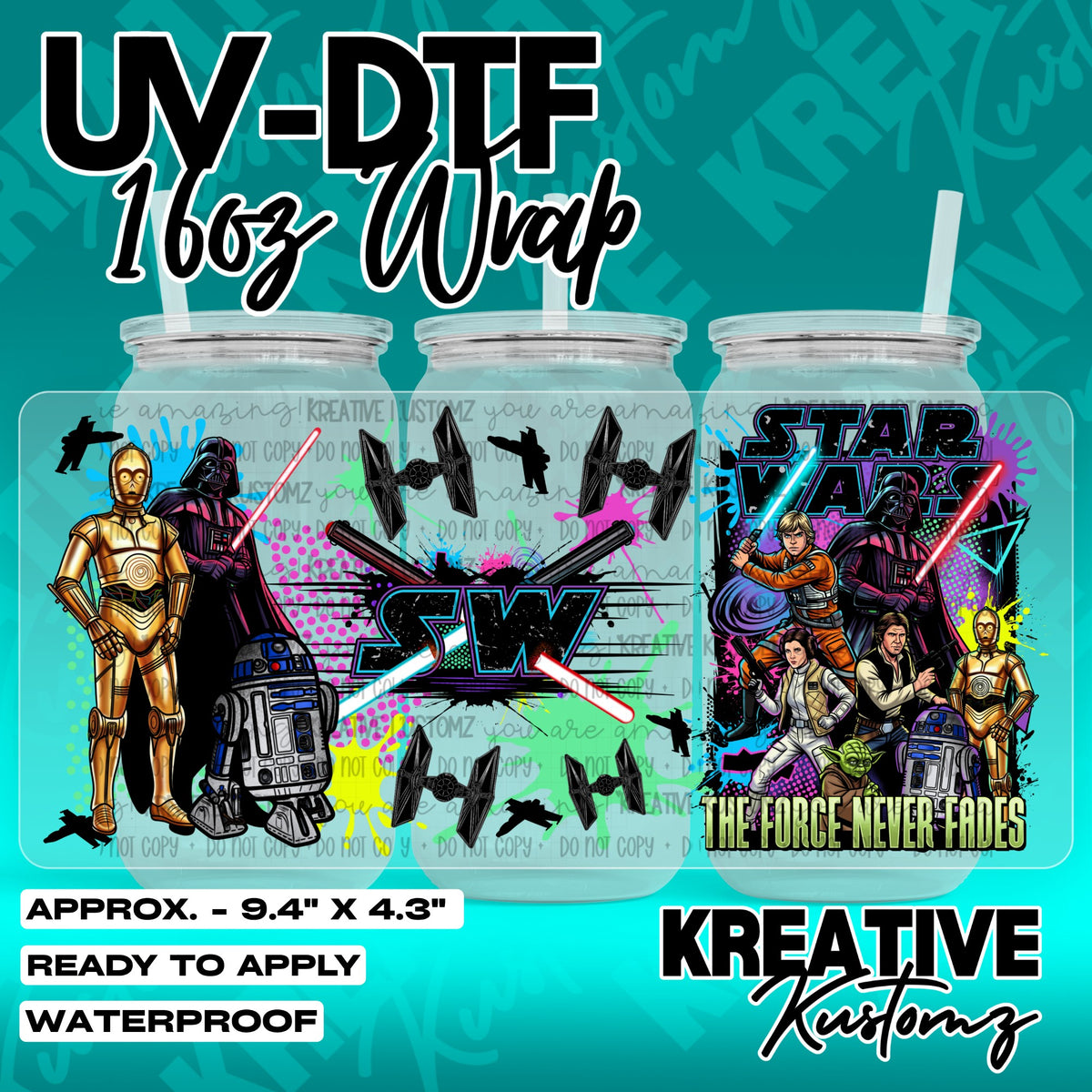 7534 | UV DTF Cup Wrap for 16oz Libbey Glass