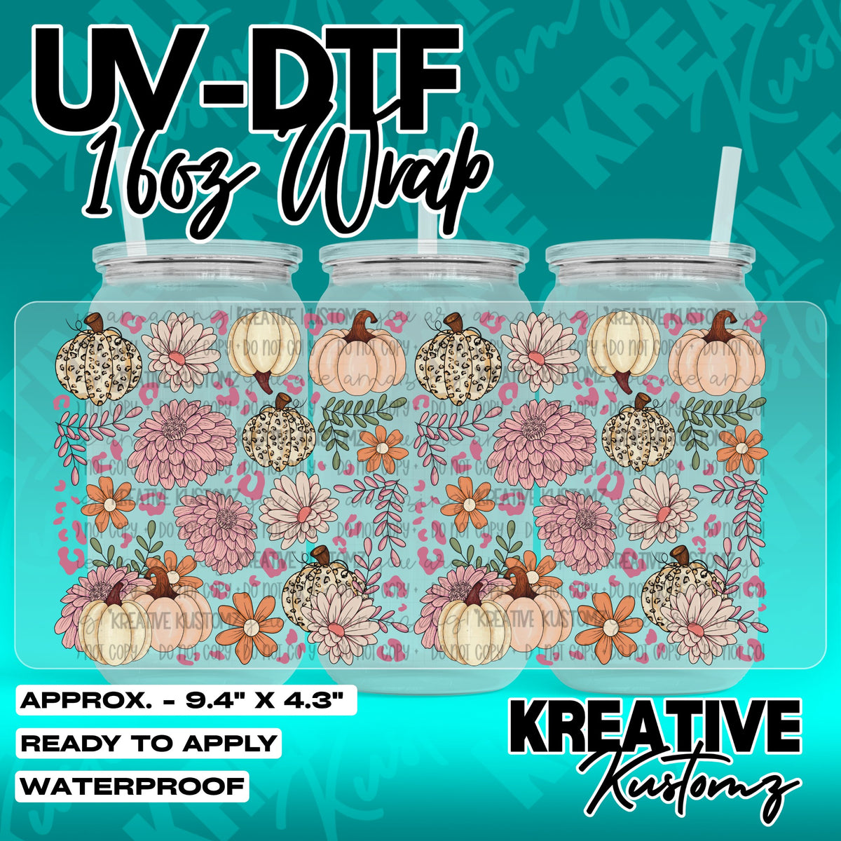 7549 | UV DTF Cup Wrap for 16oz Libbey Glass