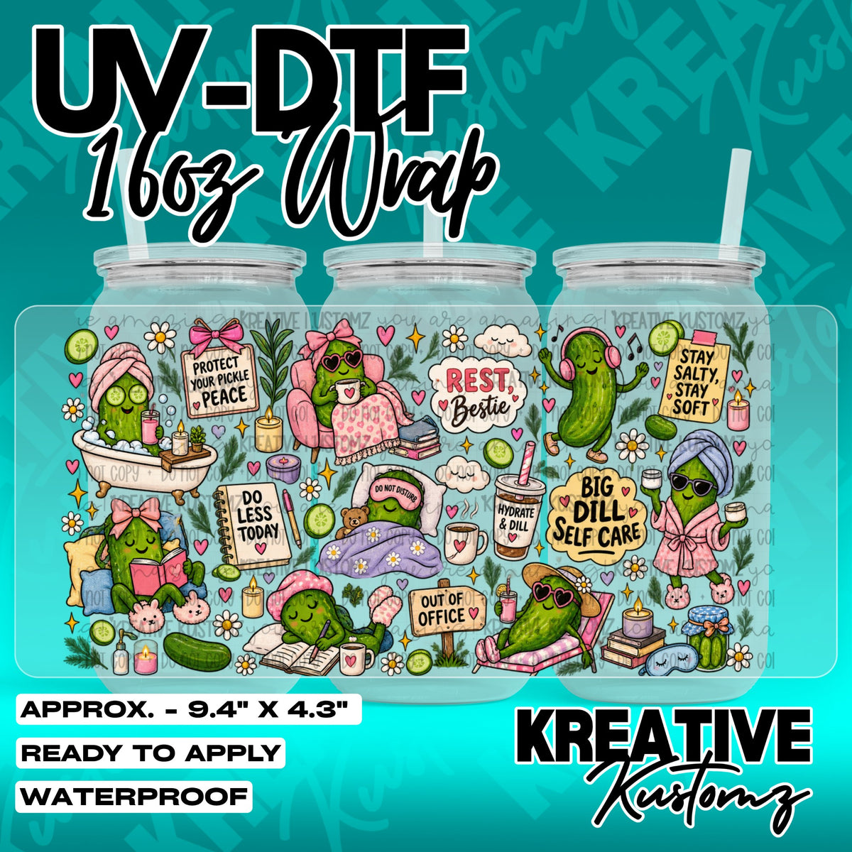 7555 | UV DTF Cup Wrap for 16oz Libbey Glass
