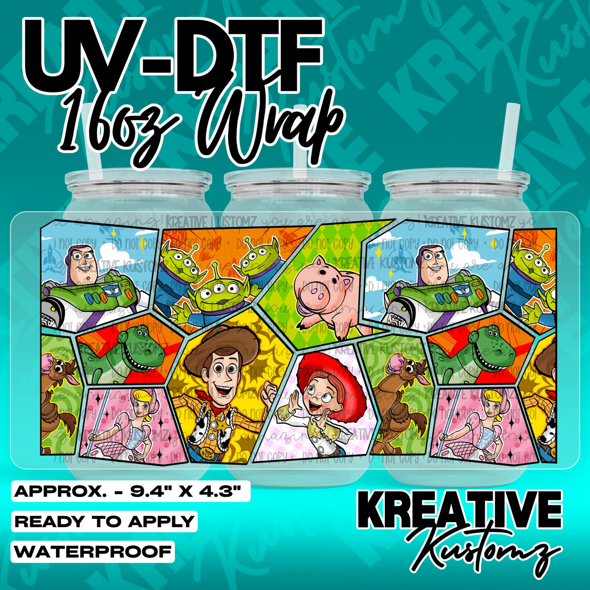7556 | UV DTF Cup Wrap for 16oz Libbey Glass
