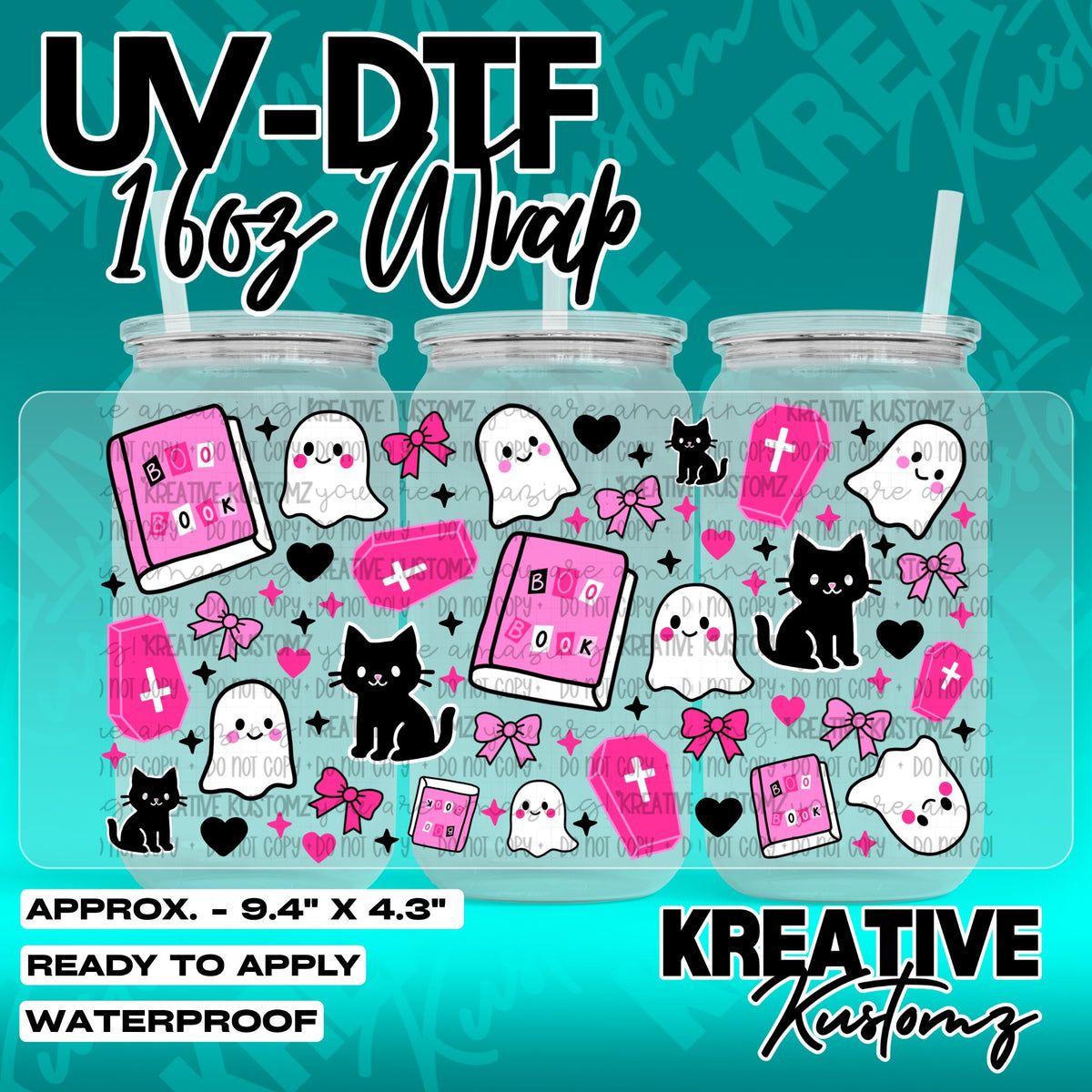 7563 | UV DTF Cup Wrap for 16oz Libbey Glass