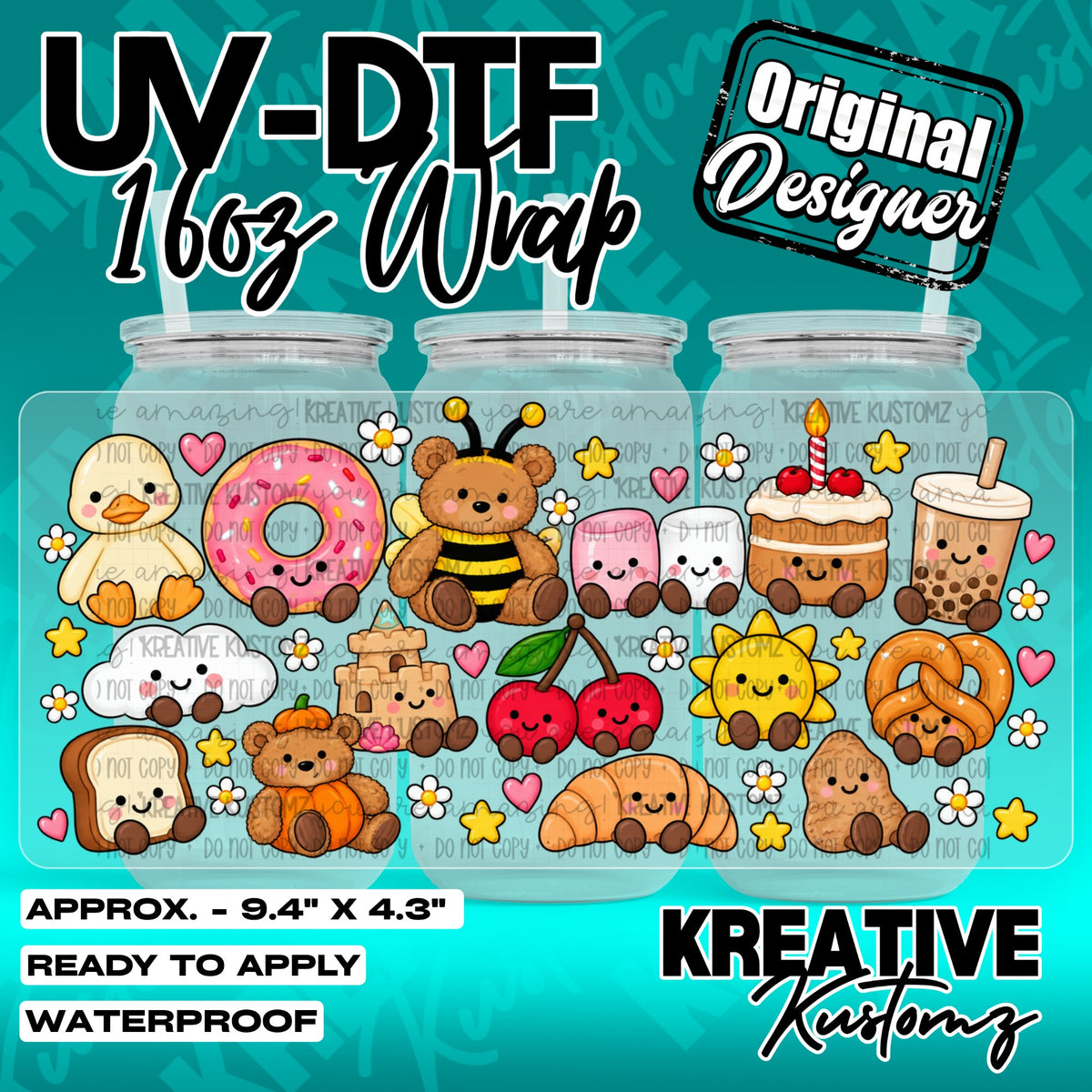 7581 | UV DTF Cup Wrap for 16oz Libbey Glass