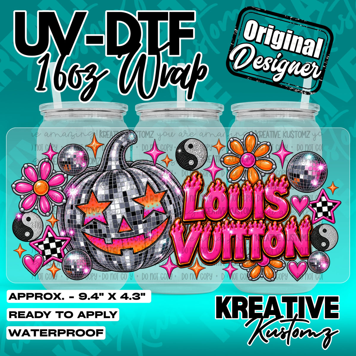 7585 | UV DTF Cup Wrap for 16oz Libbey Glass