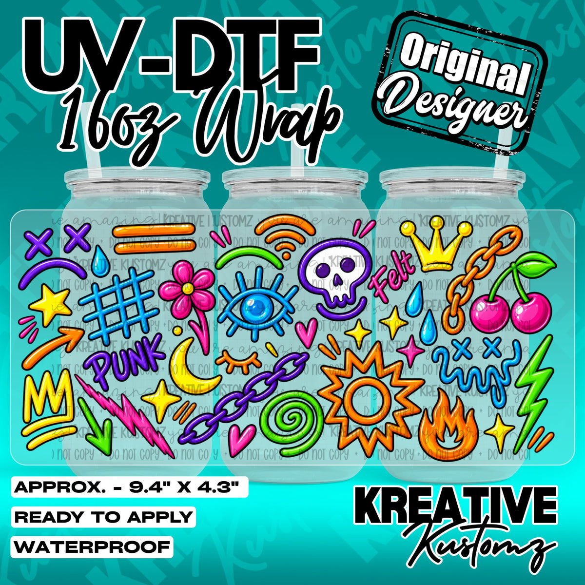 7589 | UV DTF Cup Wrap for 16oz Libbey Glass