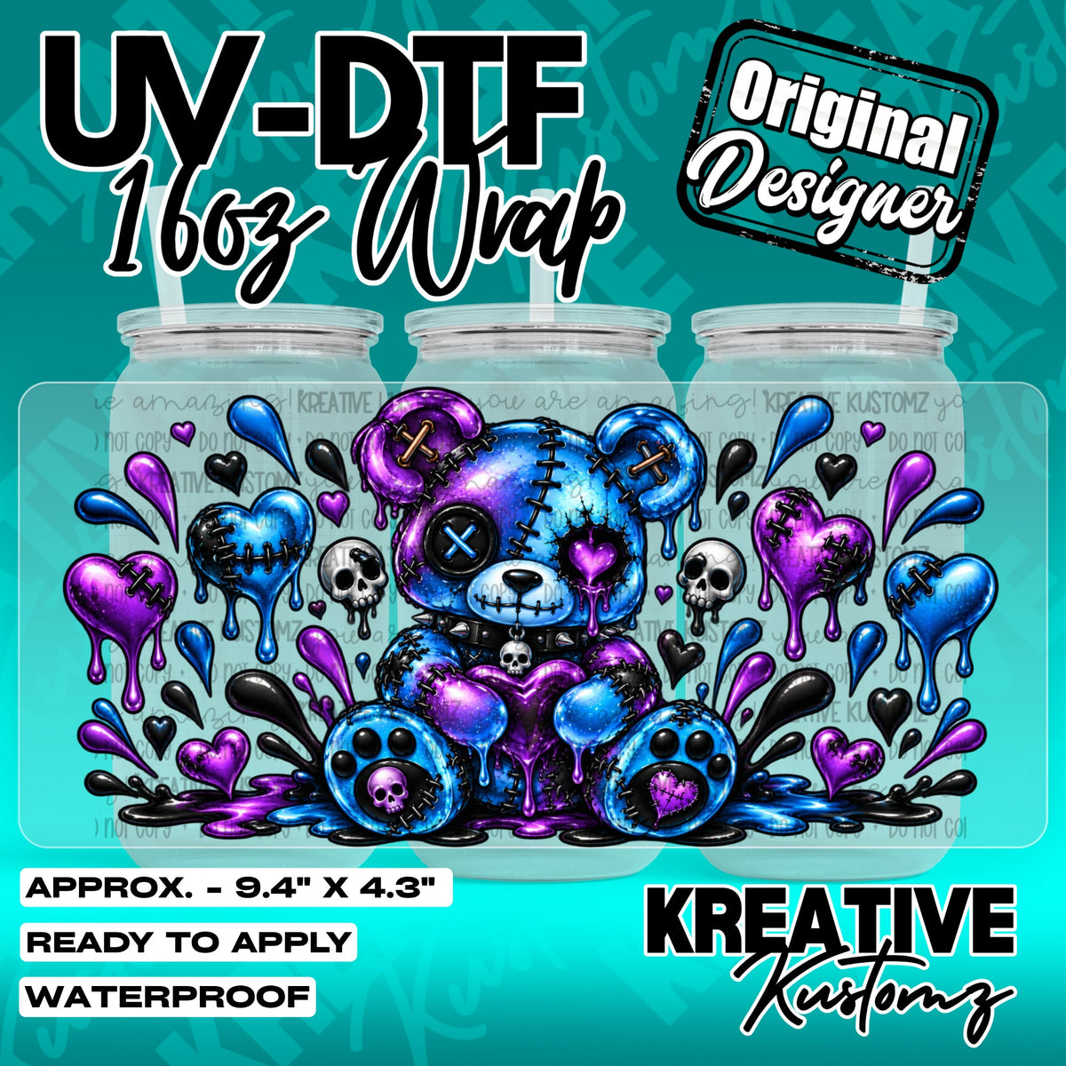 7591 | UV DTF Cup Wrap for 16oz Libbey Glass