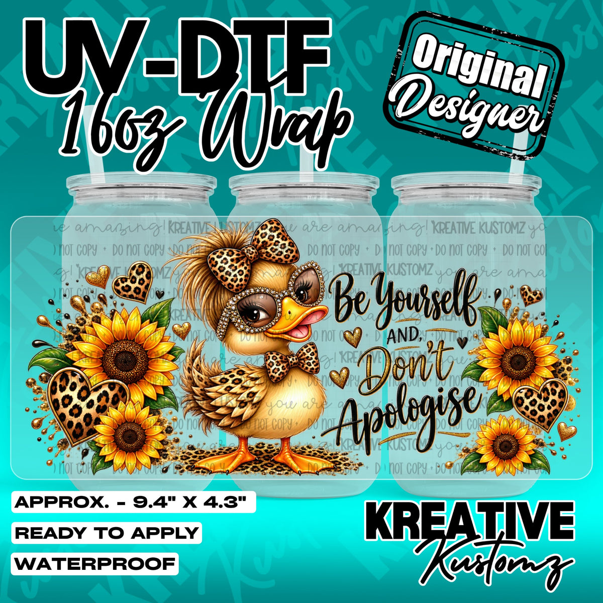 7601 | UV DTF Cup Wrap for 16oz Libbey Glass