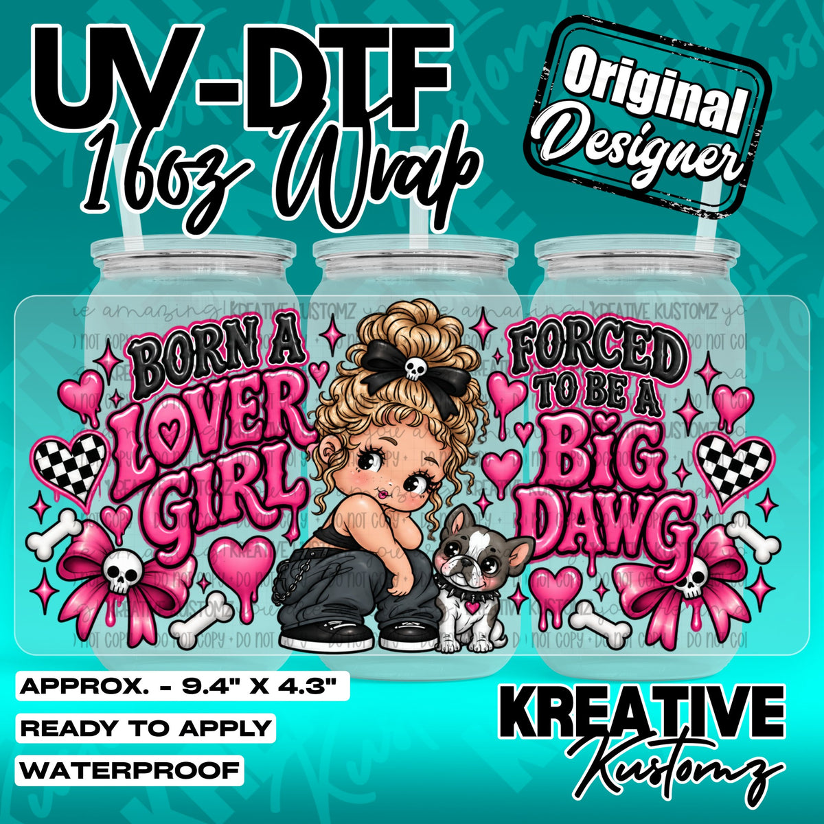 7605 | UV DTF Cup Wrap for 16oz Libbey Glass