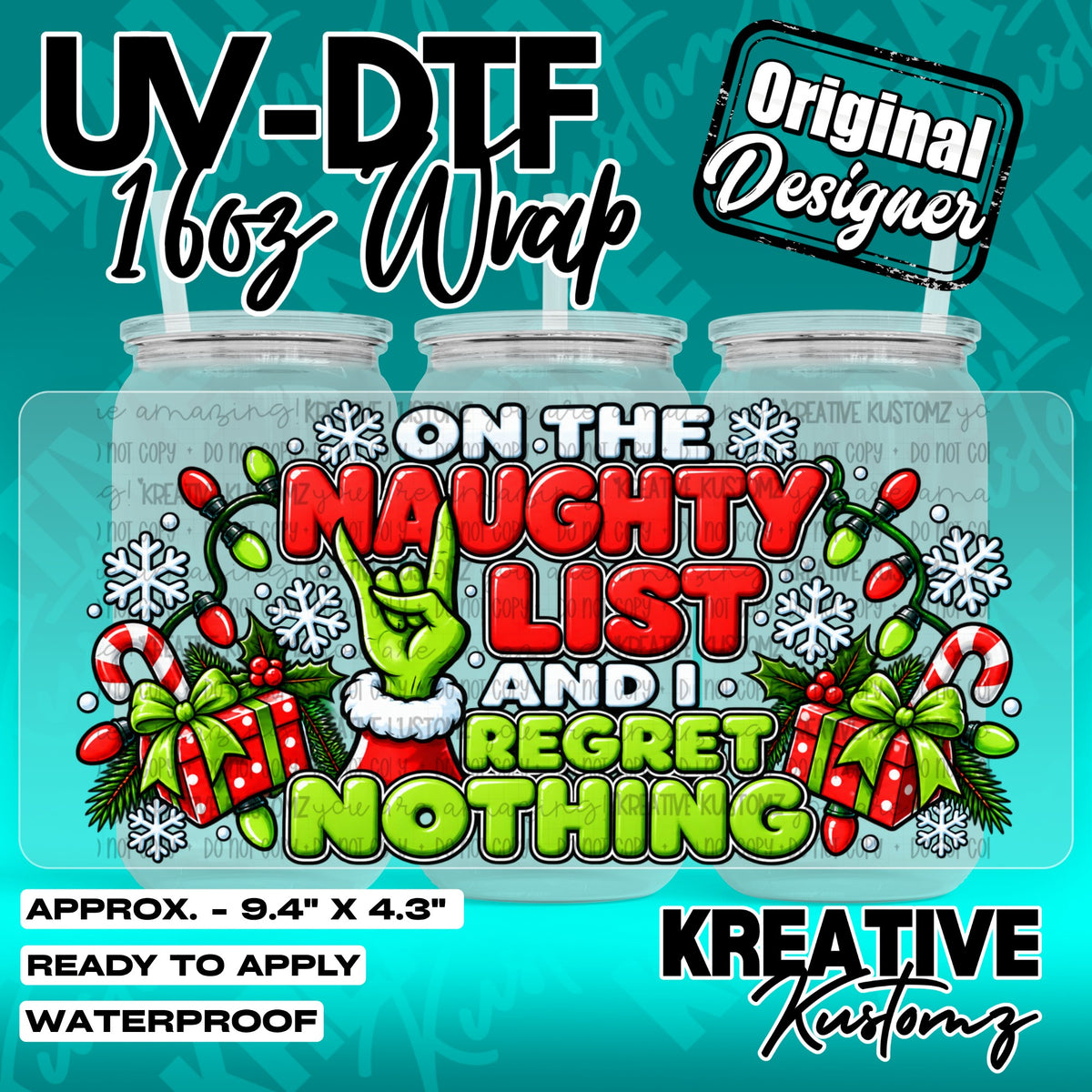 7610 | UV DTF Cup Wrap for 16oz Libbey Glass