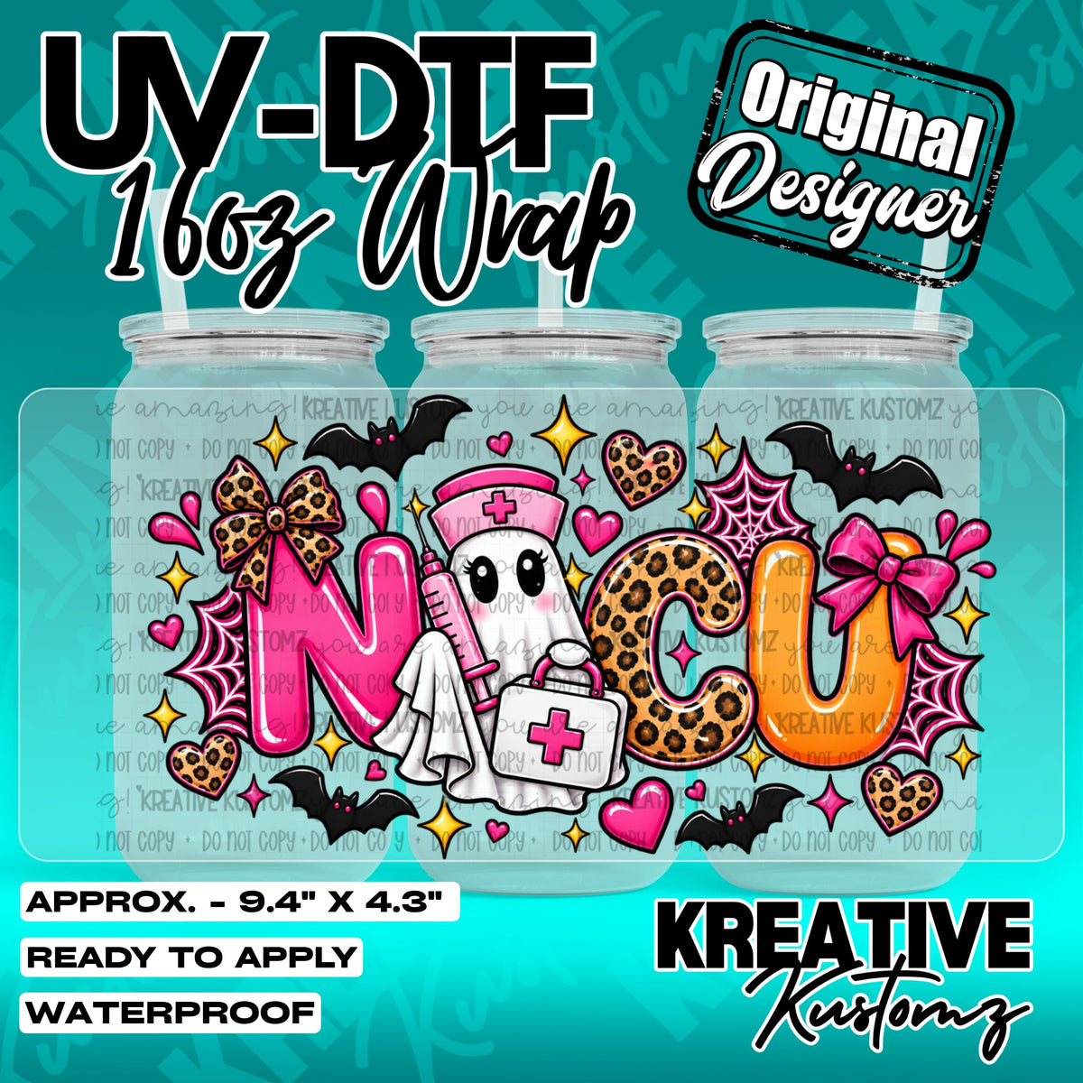 7614 | UV DTF Cup Wrap for 16oz Libbey Glass