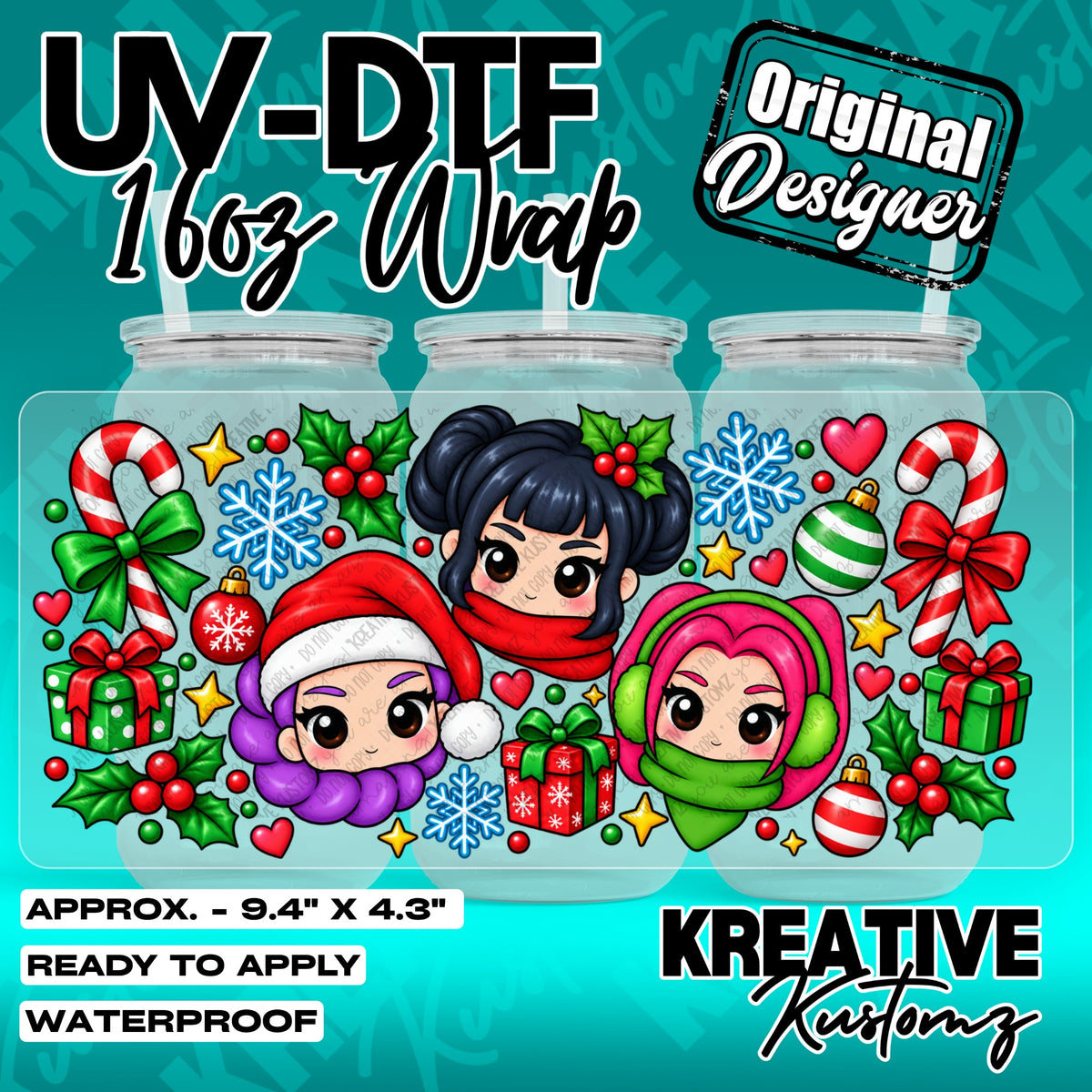 7641 | UV DTF Cup Wrap for 16oz Libbey Glass