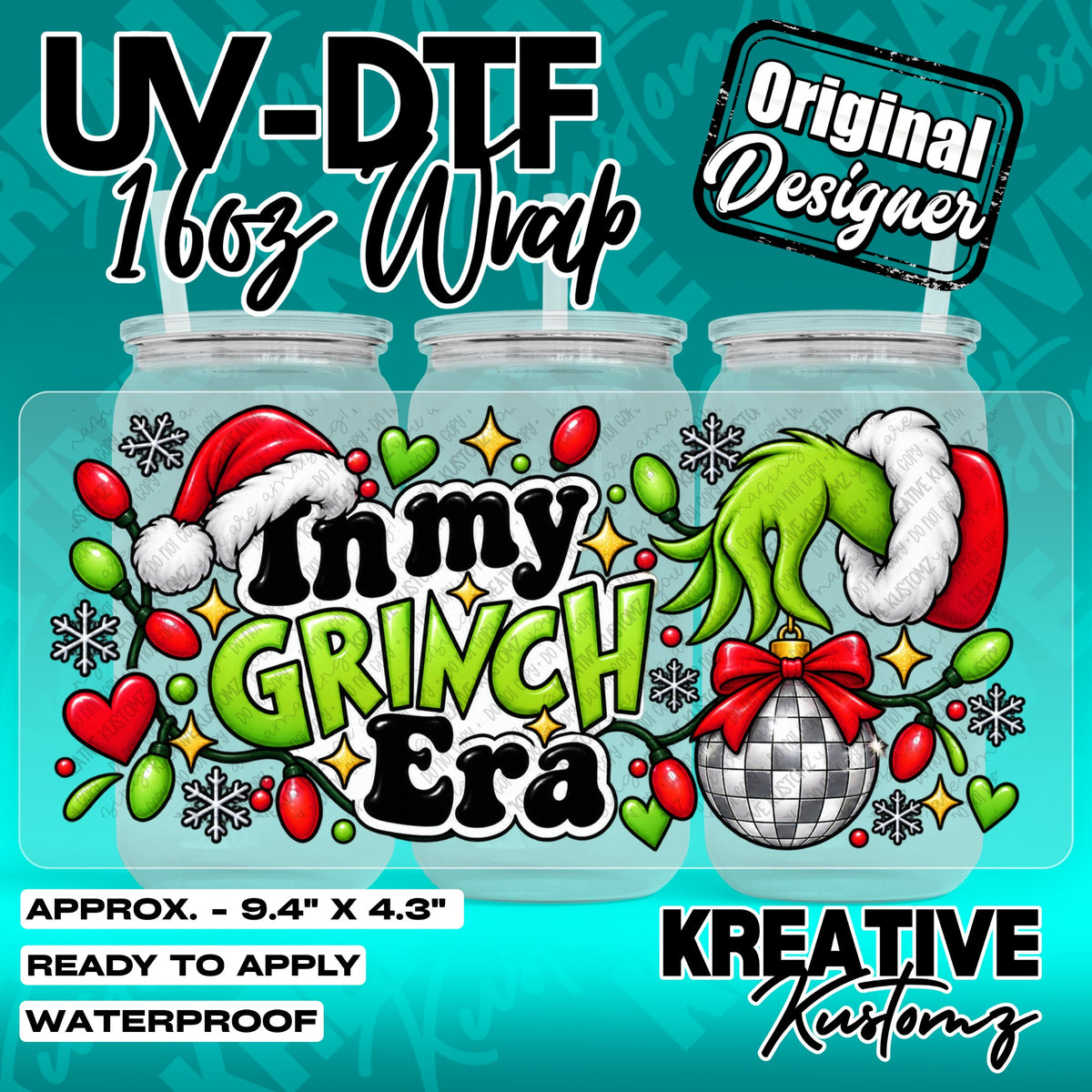 7642 | UV DTF Cup Wrap for 16oz Libbey Glass