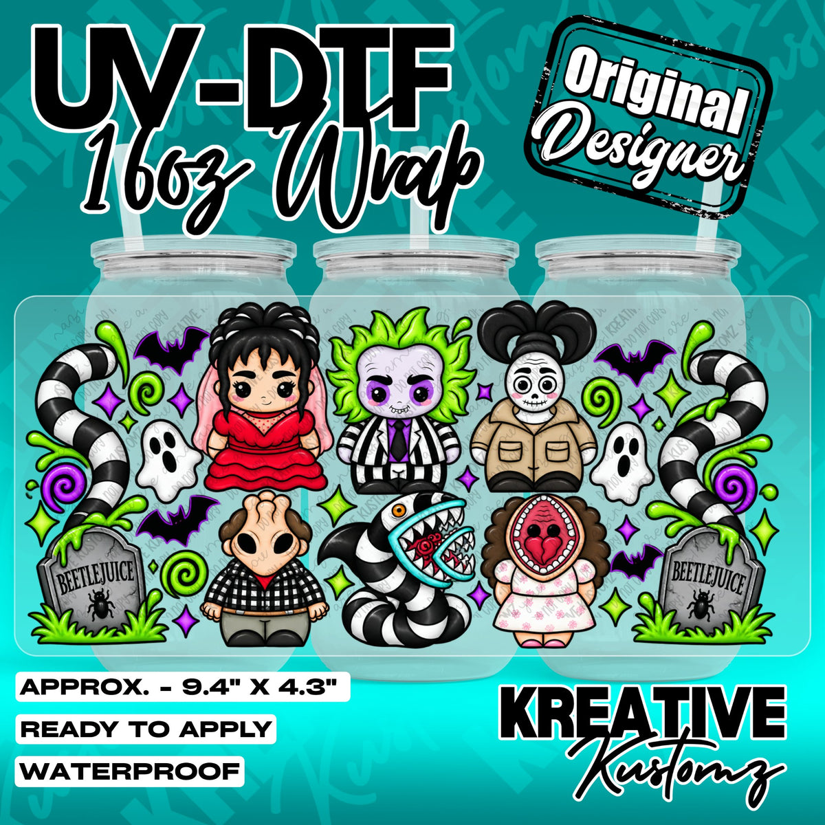 7644 | UV DTF Cup Wrap for 16oz Libbey Glass