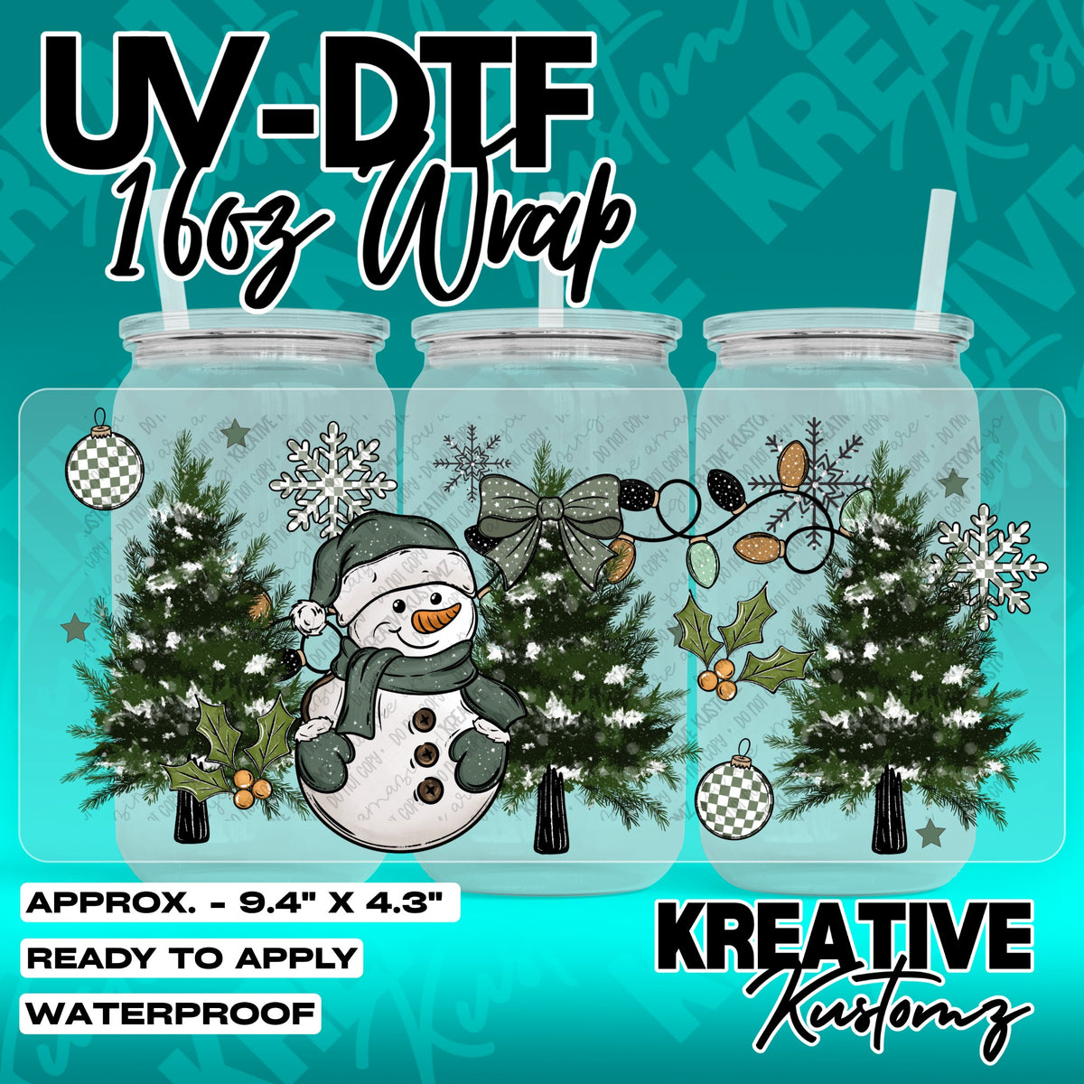 7662 | UV DTF Cup Wrap for 16oz Libbey Glass
