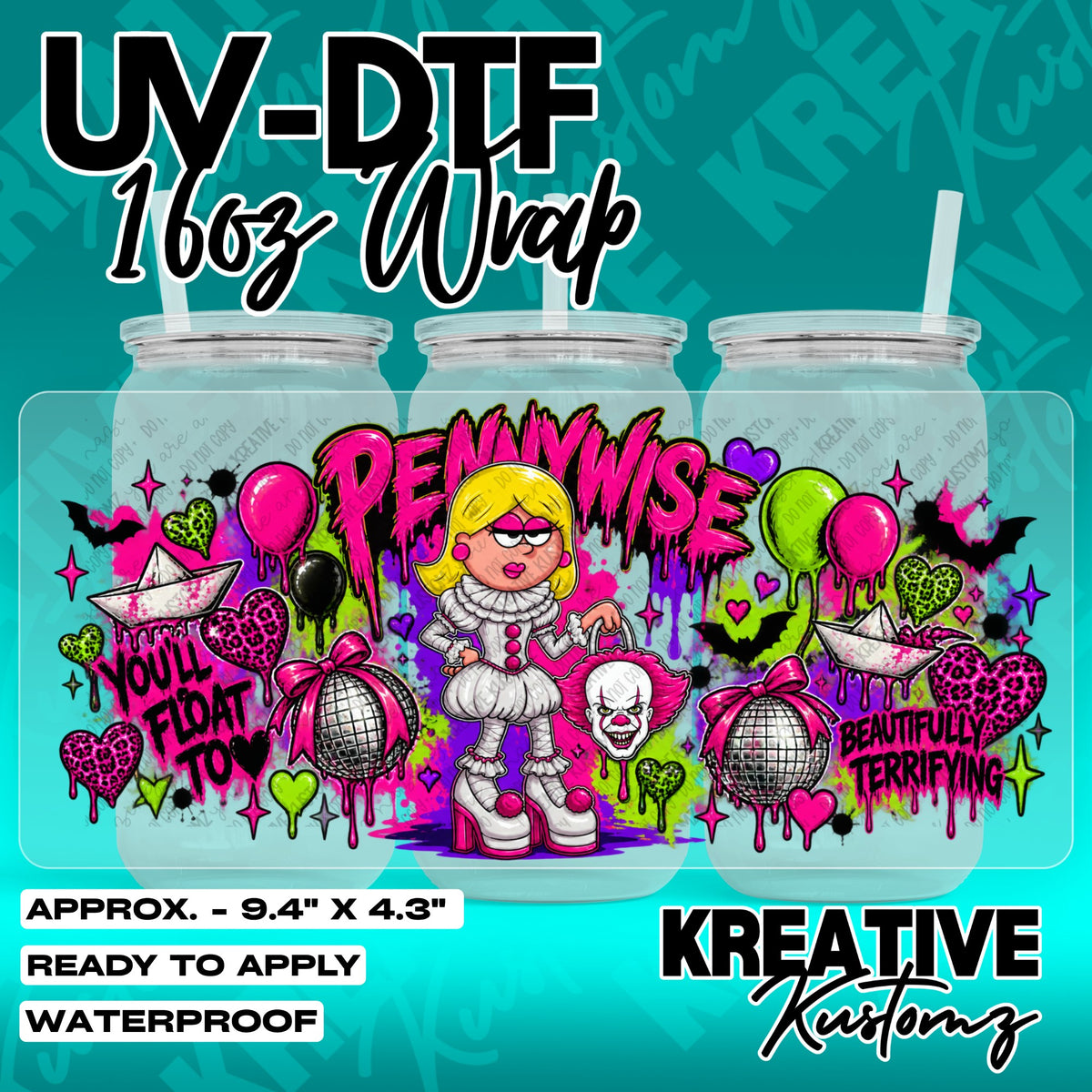 7667 | UV DTF Cup Wrap for 16oz Libbey Glass