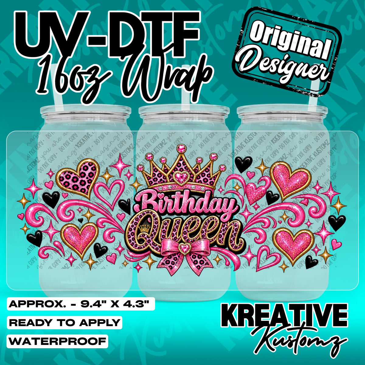 7734 | UV DTF Cup Wrap for 16oz Libbey Glass
