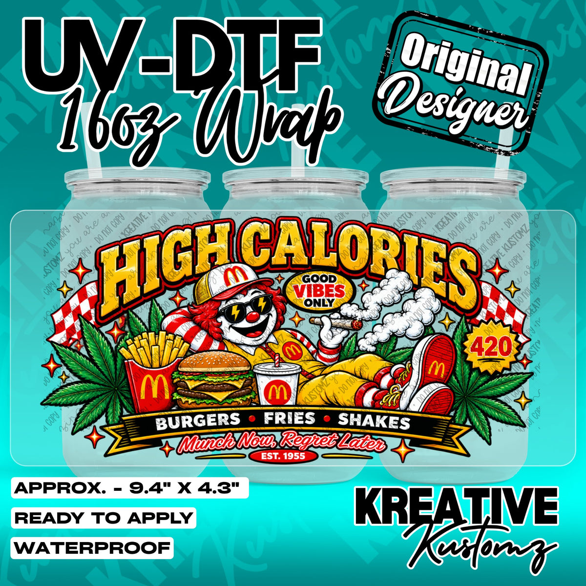 7745 | UV DTF Cup Wrap for 16oz Libbey Glass