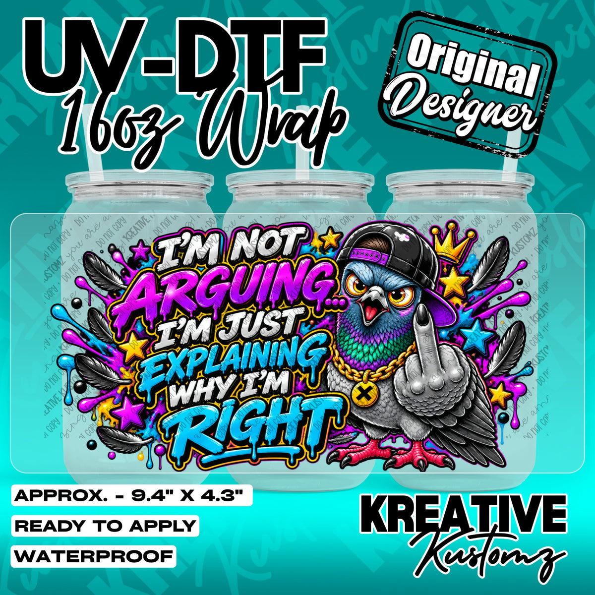 7746 | UV DTF Cup Wrap for 16oz Libbey Glass