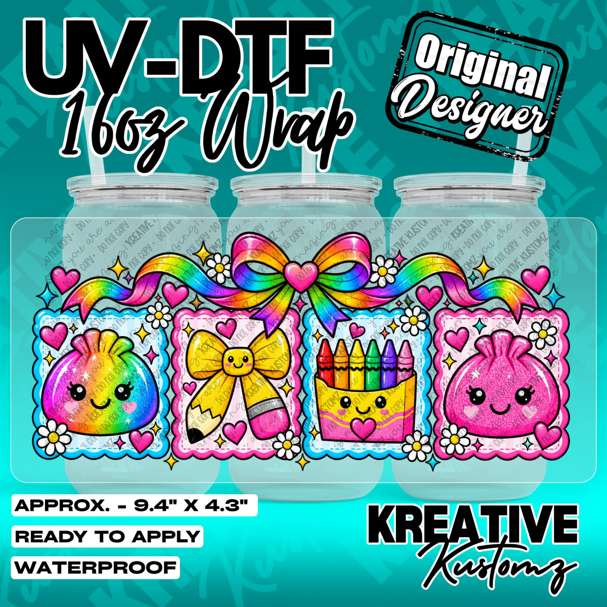 7753 | UV DTF Cup Wrap for 16oz Libbey Glass