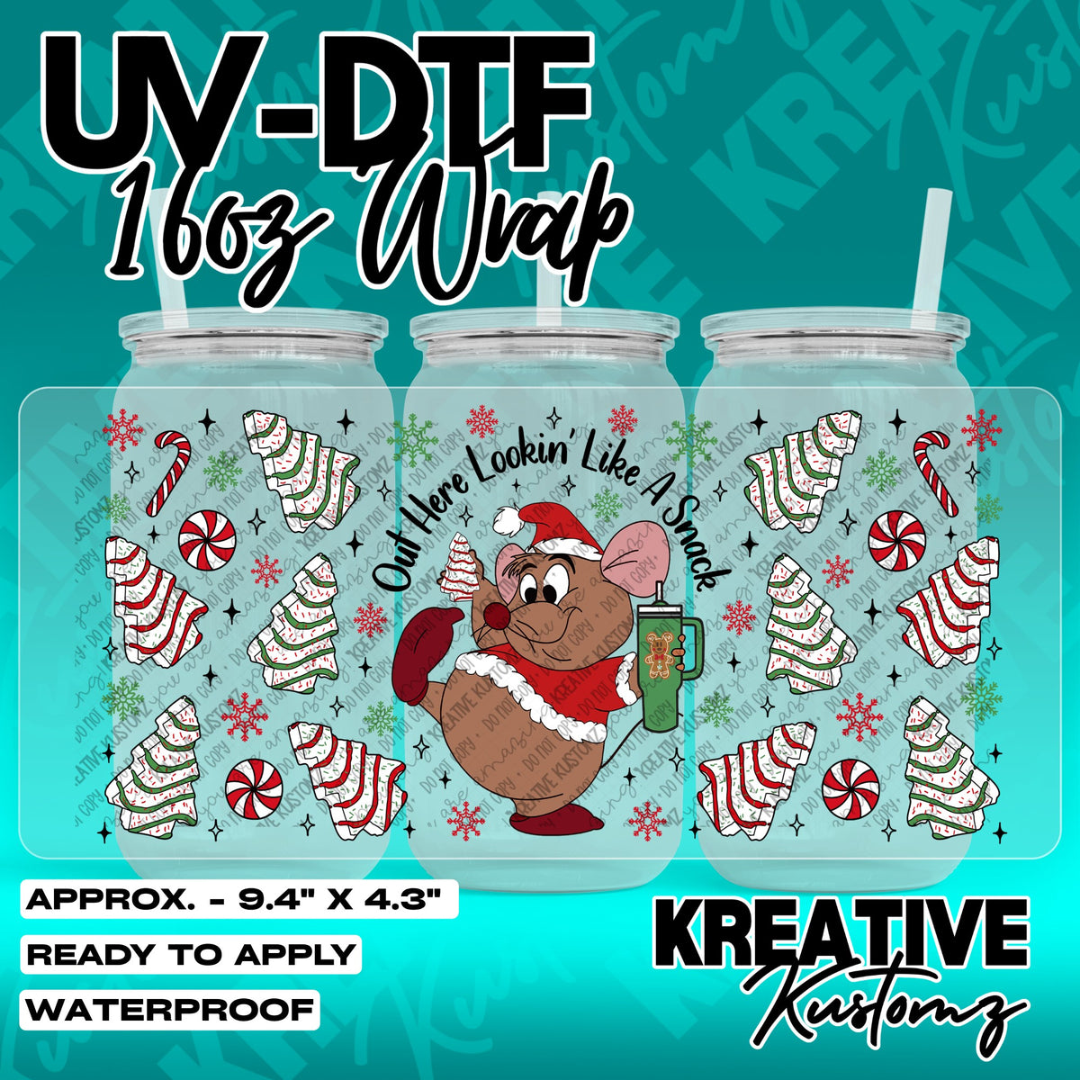 7764 | UV DTF Cup Wrap for 16oz Libbey Glass