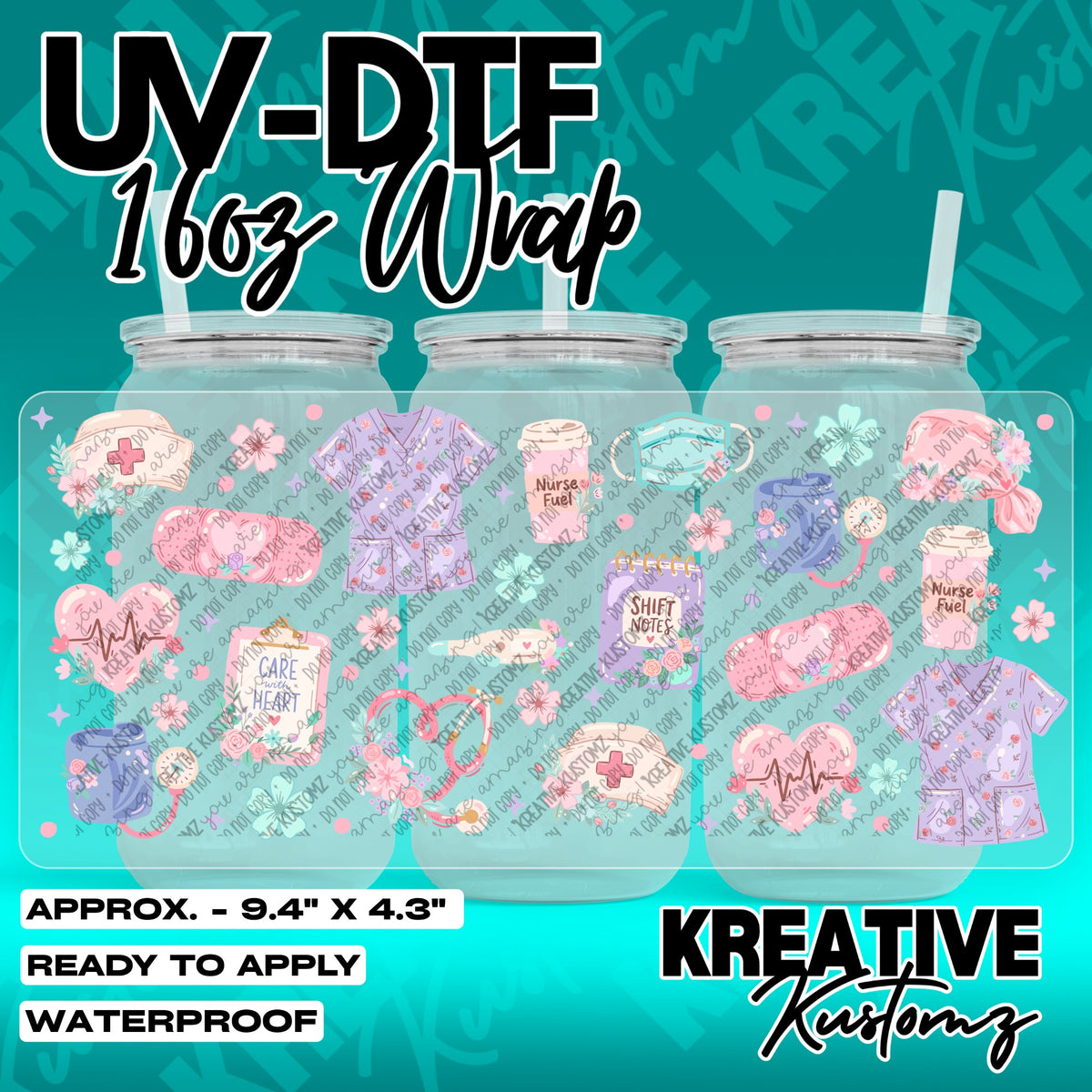 7769 | UV DTF Cup Wrap for 16oz Libbey Glass