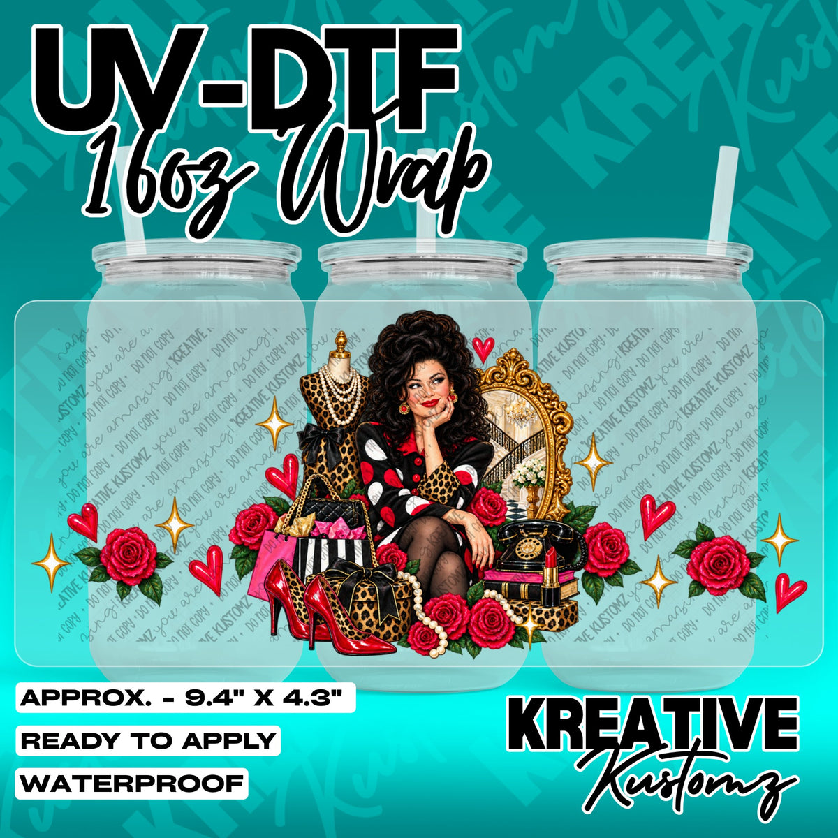 7800 | UV DTF Cup Wrap for 16oz Libbey Glass