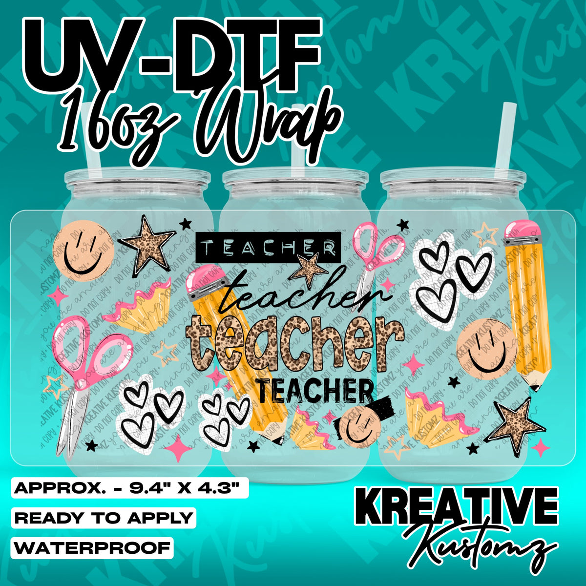 7810 | UV DTF Cup Wrap for 16oz Libbey Glass