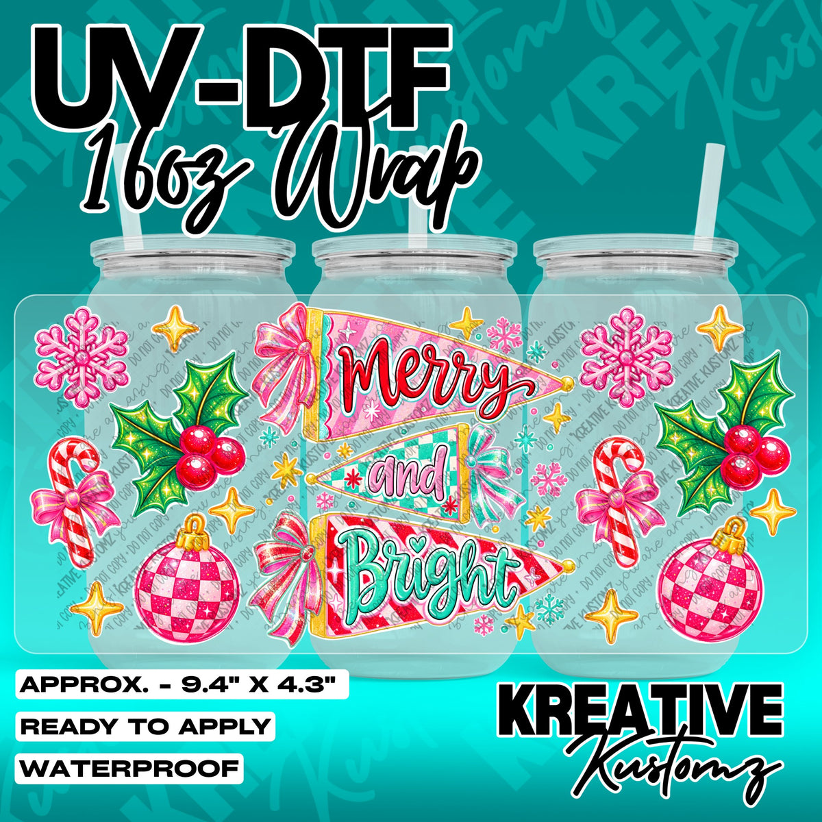 7811 | UV DTF Cup Wrap for 16oz Libbey Glass