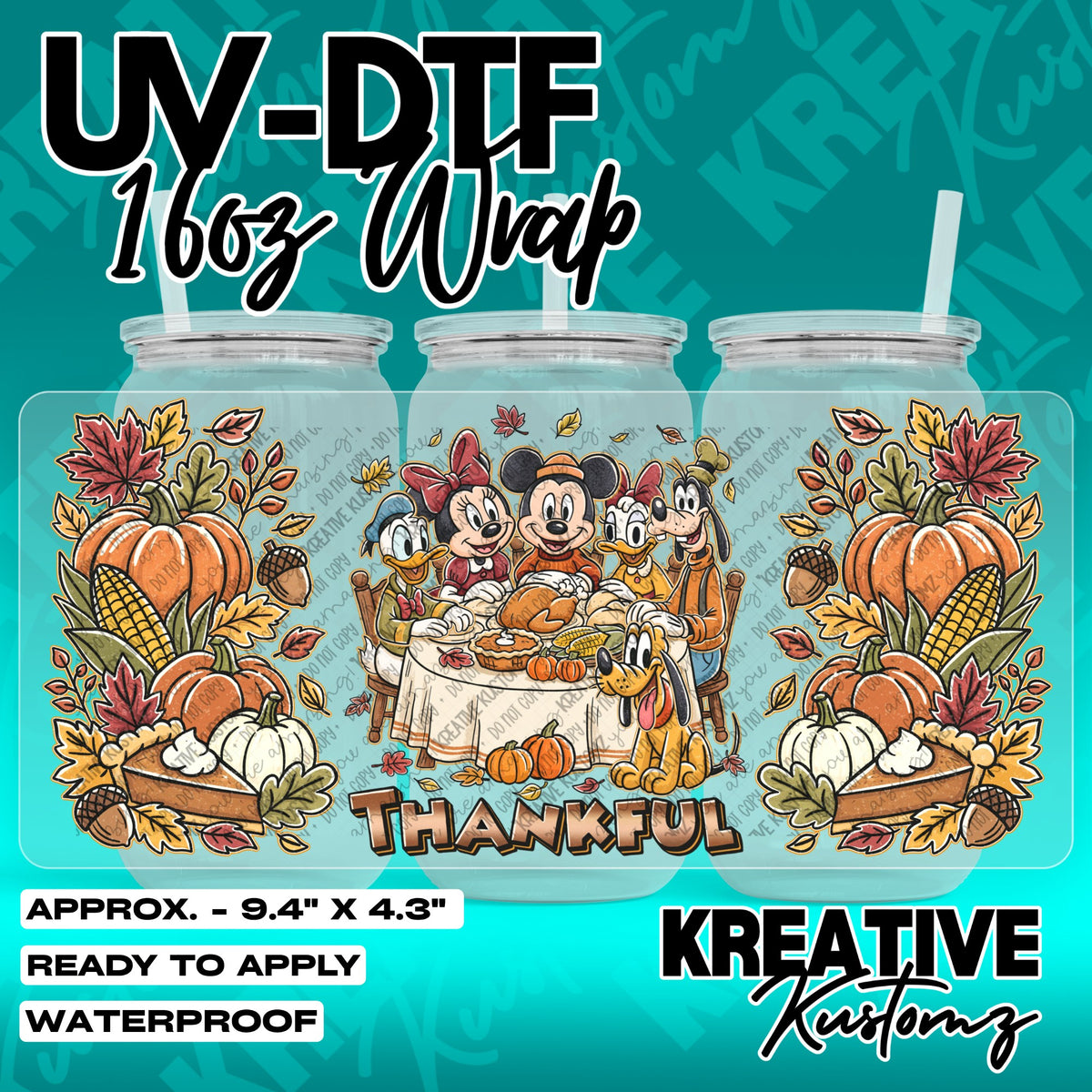 7813 | UV DTF Cup Wrap for 16oz Libbey Glass