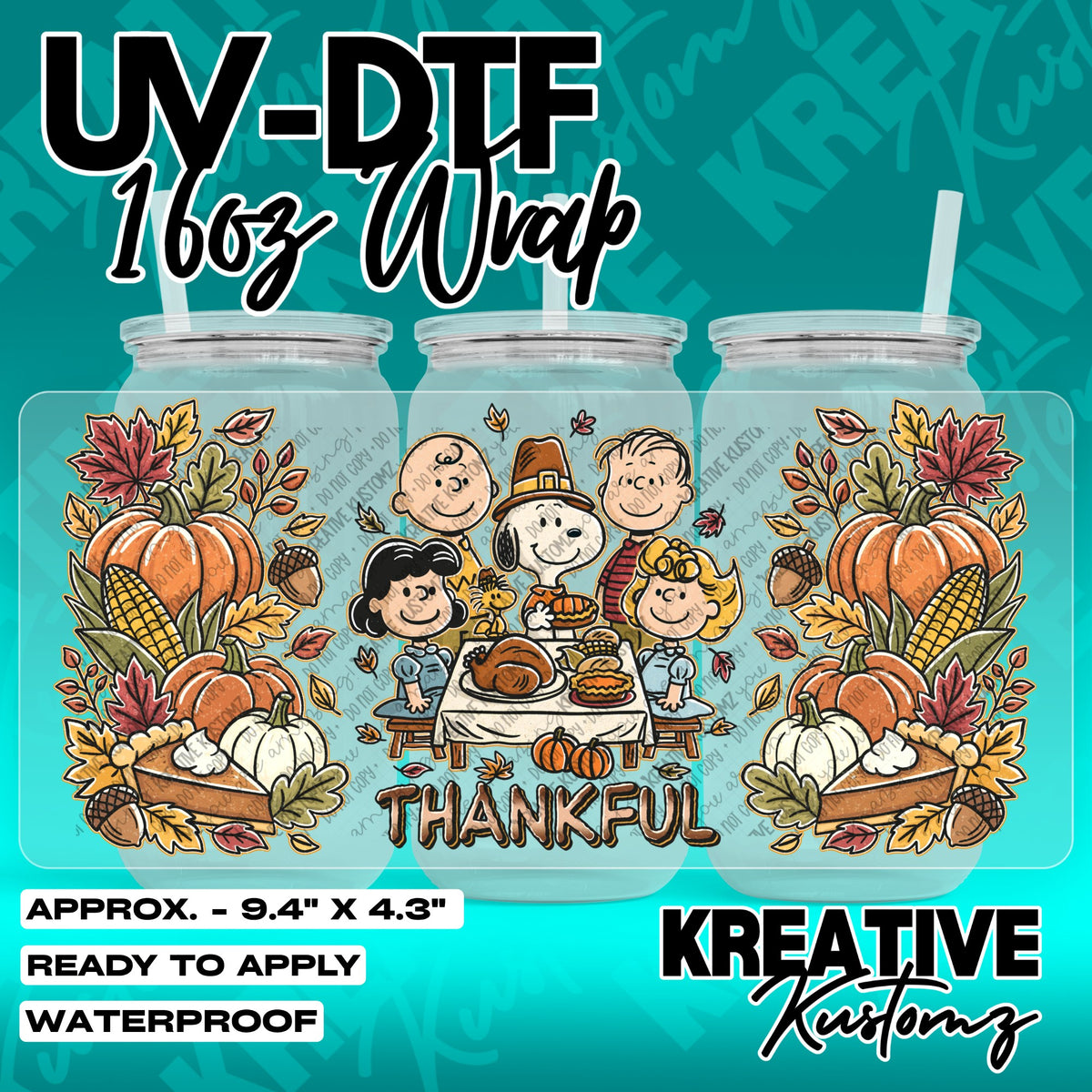 7814 | UV DTF Cup Wrap for 16oz Libbey Glass