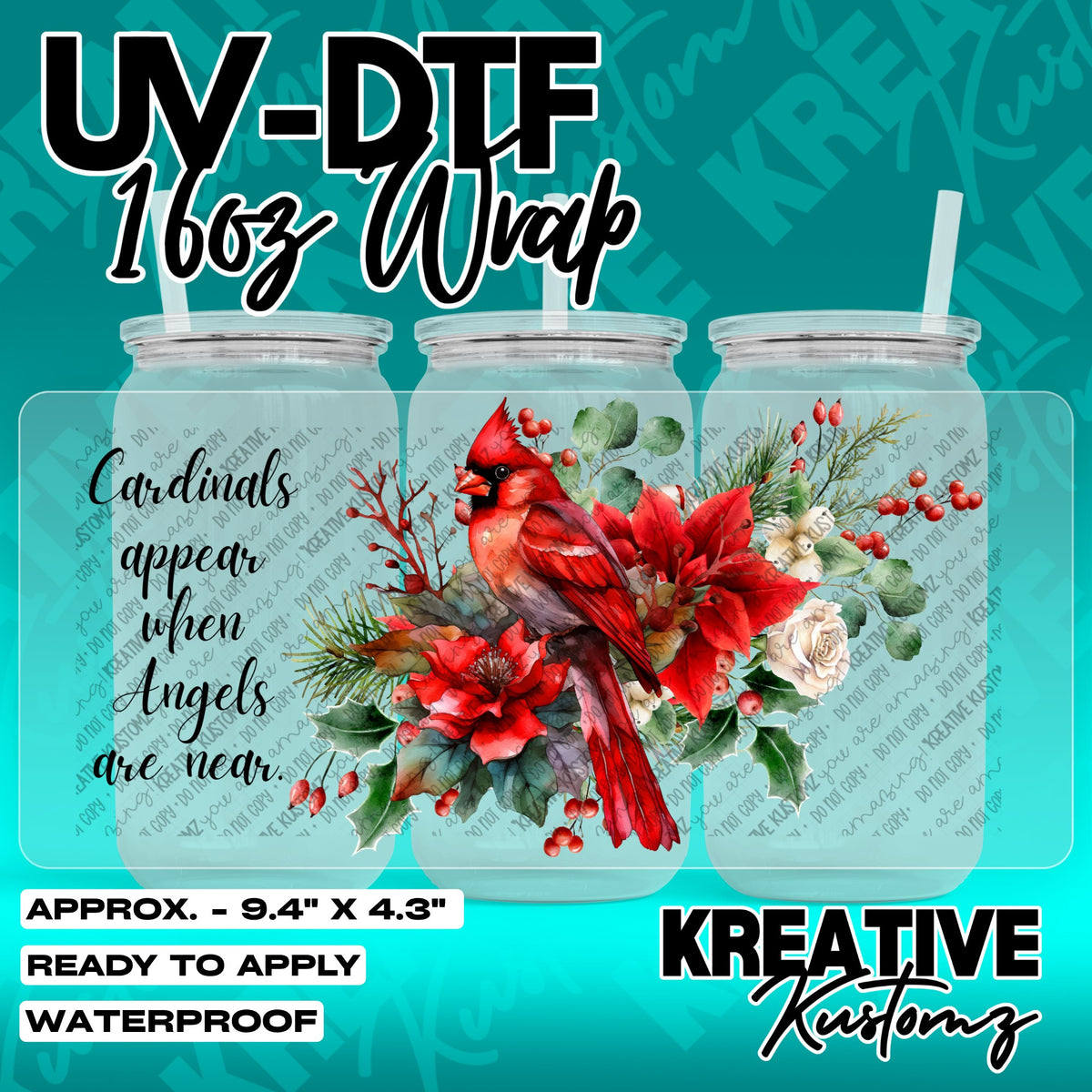 7834 | UV DTF Cup Wrap for 16oz Libbey Glass