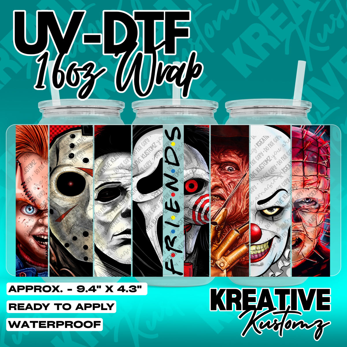 7835 | UV DTF Cup Wrap for 16oz Libbey Glass