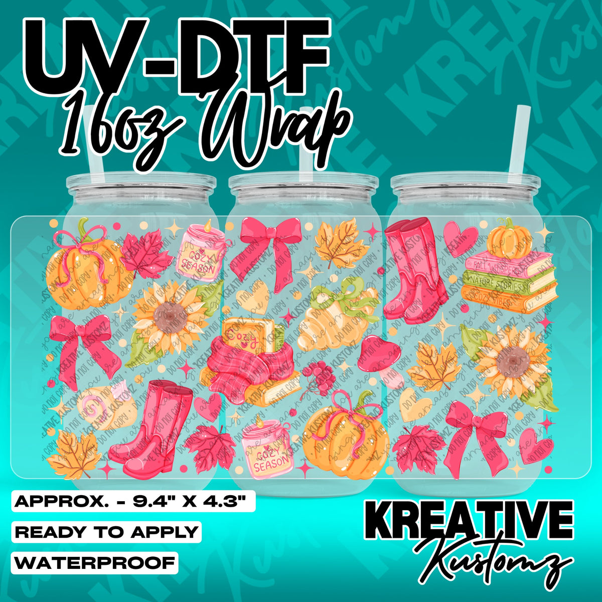 7844 | UV DTF Cup Wrap for 16oz Libbey Glass