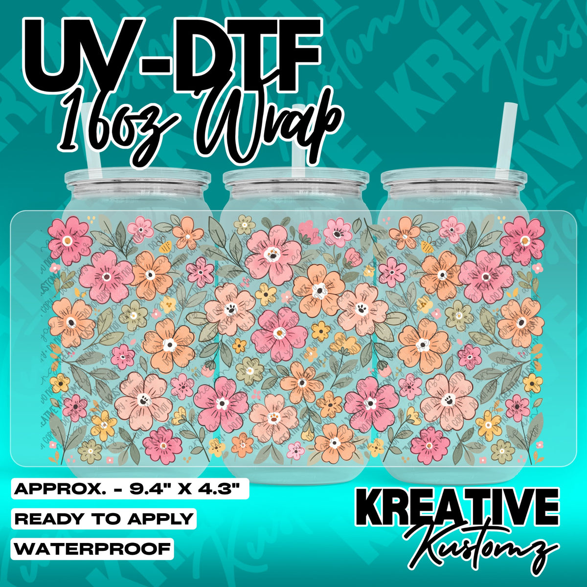 7846 | UV DTF Cup Wrap for 16oz Libbey Glass