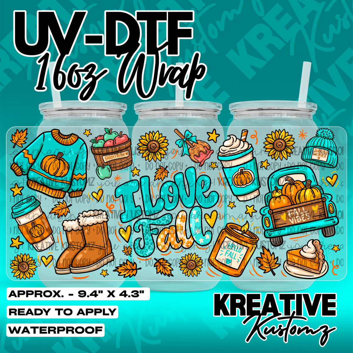 7897 | UV DTF Cup Wrap for 16oz Libbey Glass