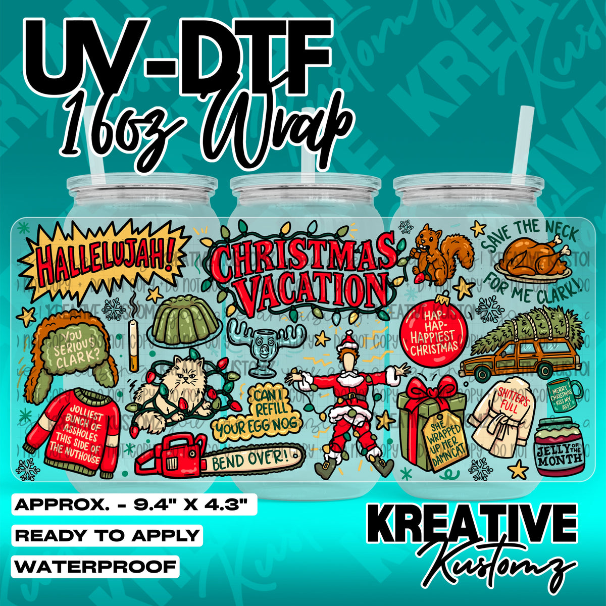 7909 | UV DTF Cup Wrap for 16oz Libbey Glass