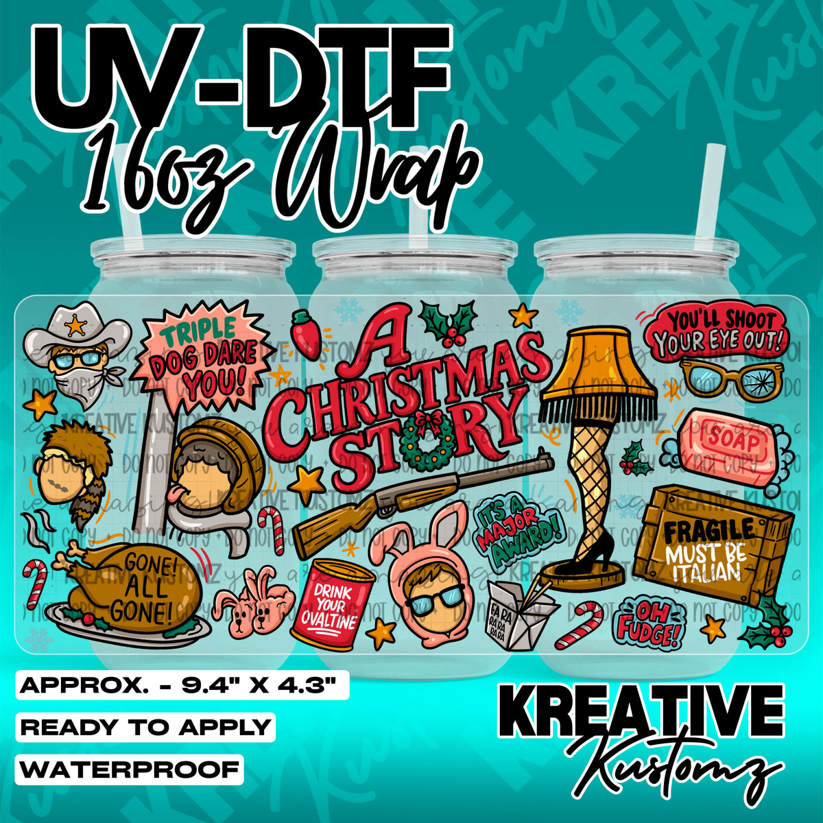 7910 | UV DTF Cup Wrap for 16oz Libbey Glass