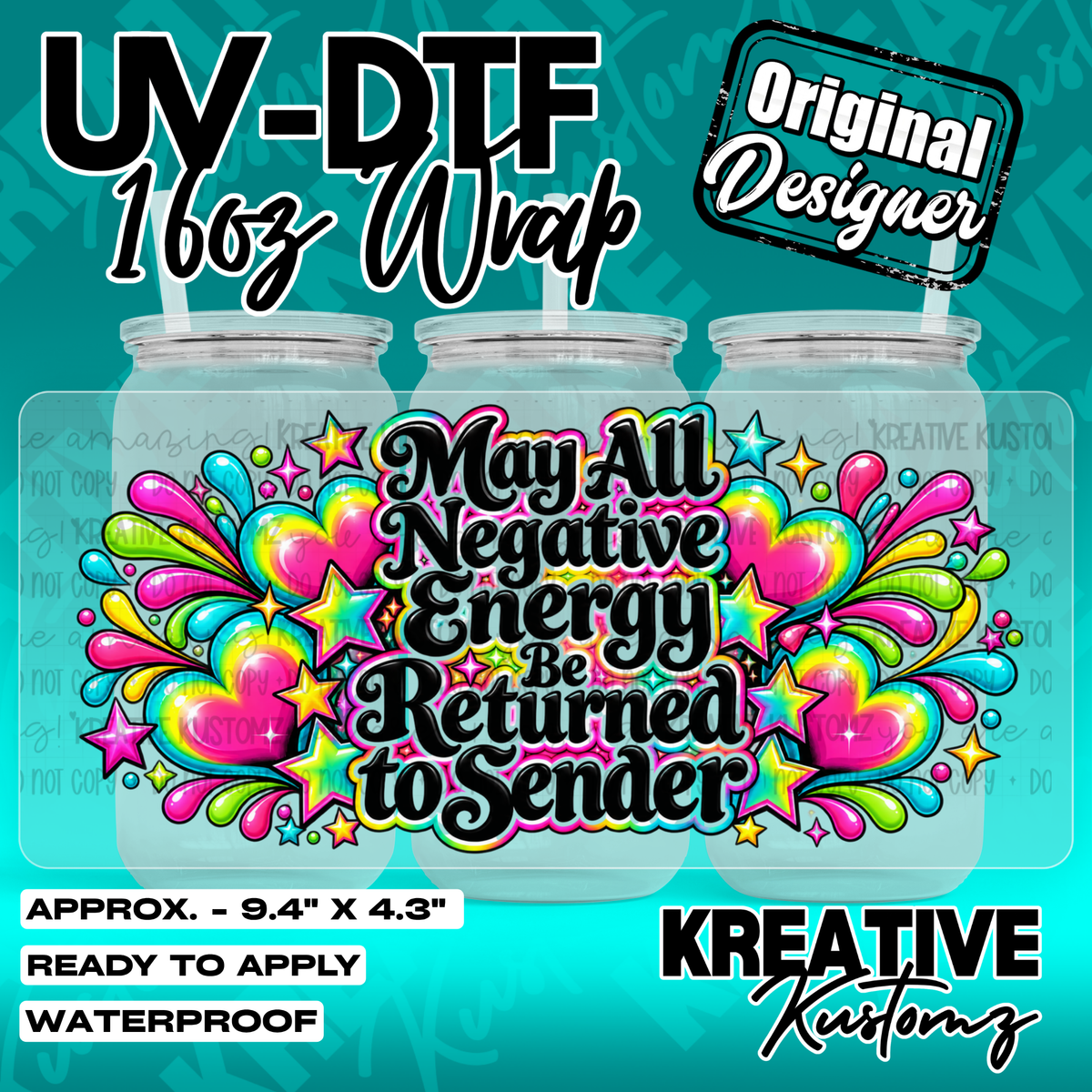 7954 | UV DTF Cup Wrap for 16oz Libbey Glass