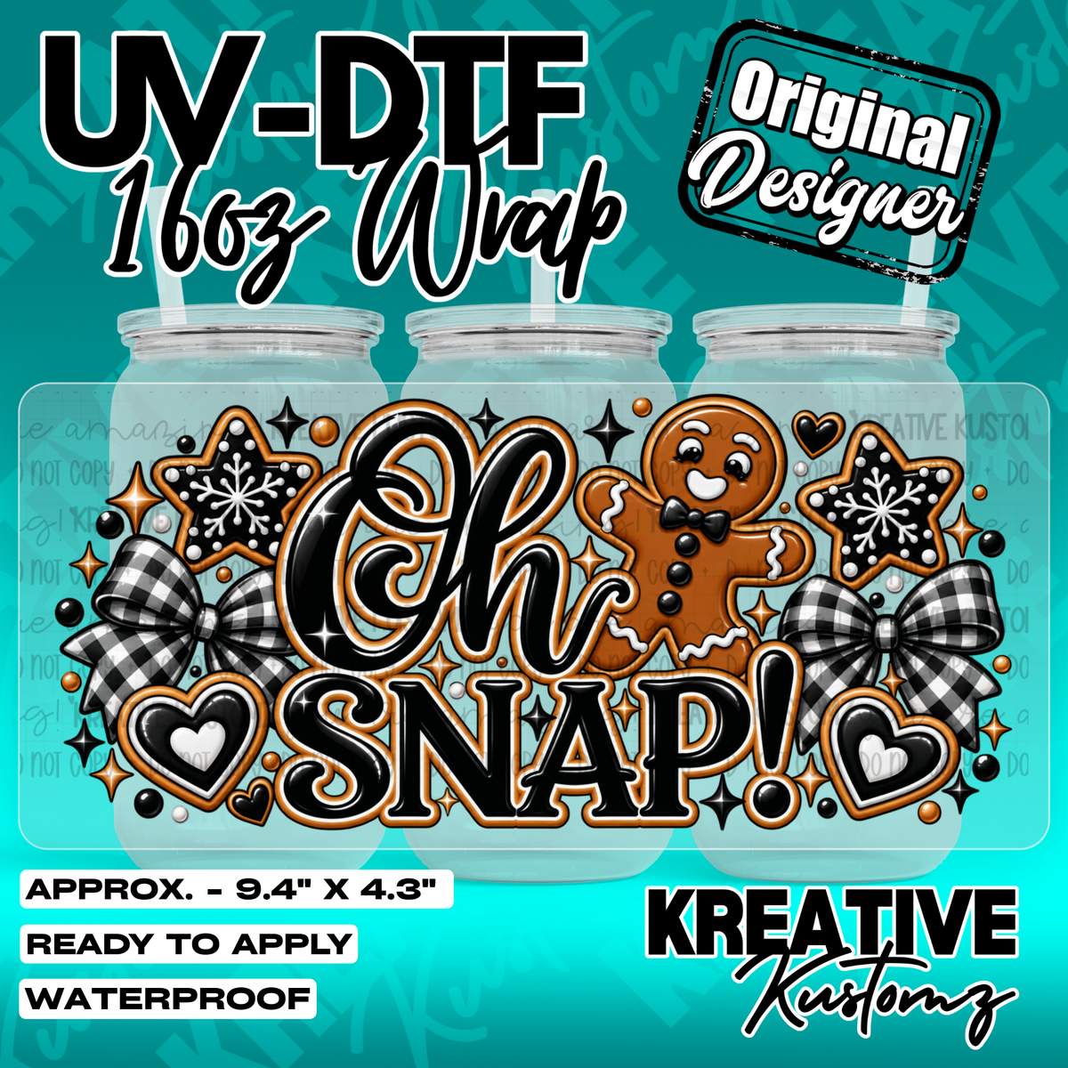 7955 | UV DTF Cup Wrap for 16oz Libbey Glass