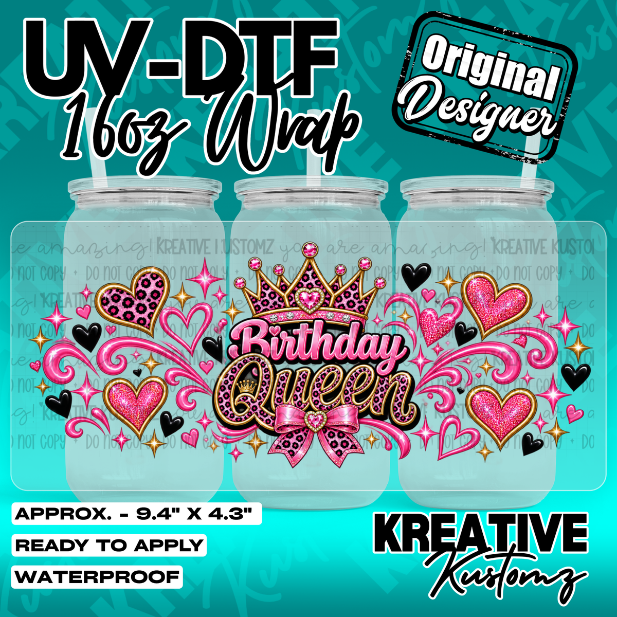 7961 | UV DTF Cup Wrap for 16oz Libbey Glass